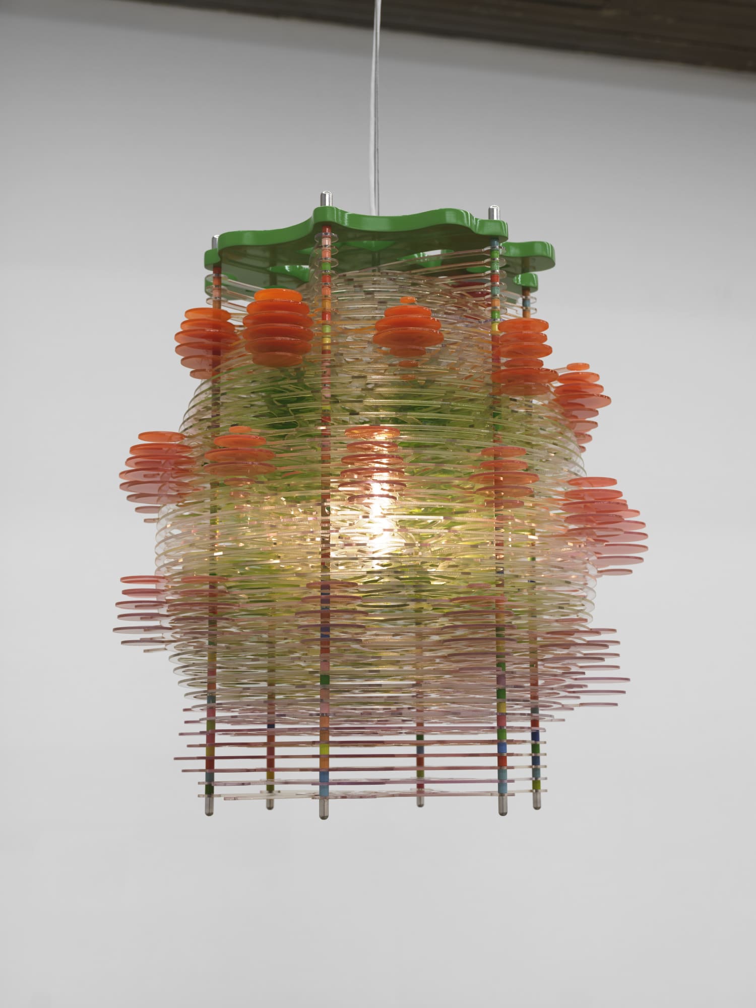 Jorge Pardo Untitled, 2023 PTG 3mm, Automotive acrylic enamel, Birch and Aluminum 29 1/2 x 23 1/2 x 23 1/2 inches 74.9 x 59.7 x 59.7 cm