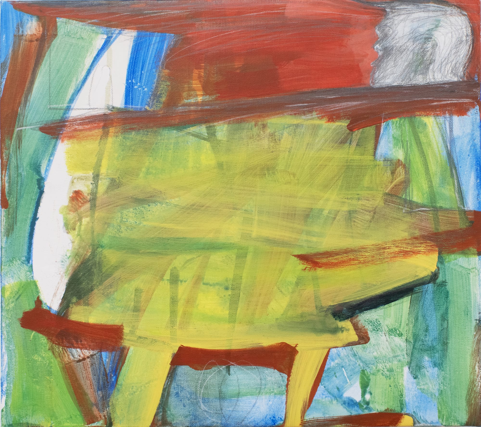 Christine Burgon Untitled, 2023 Acrylic & charcoal on canvas 16 x 17 1/2 in 40.6 x 44.5 cm