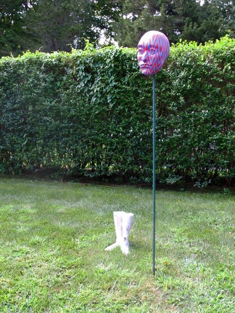 Sascha Braunig Scarecrow, 2011 foam, foam coat, paint, steel rod, hydrocal dimensions variable