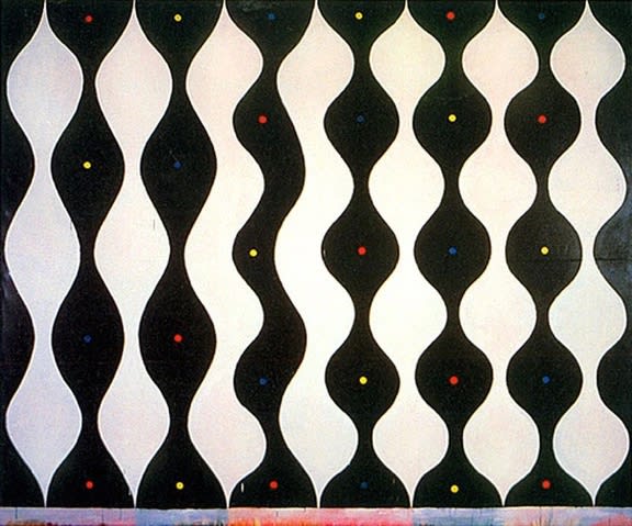 Chris Martin Happy New Year, 1999 - 2000 acrylic on canvas 118 x 143 in