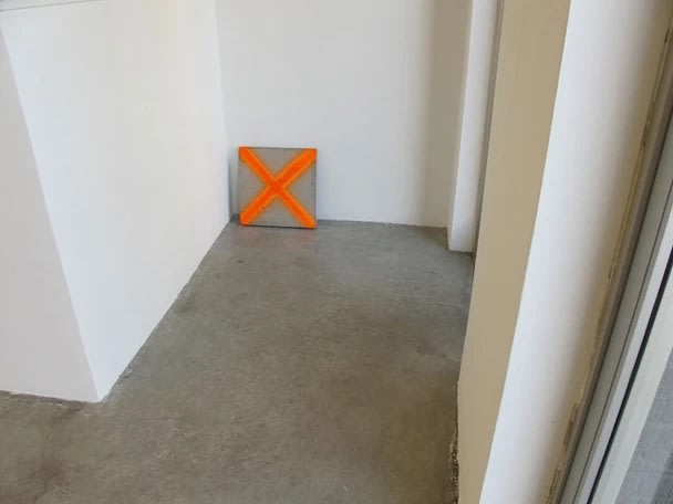 Davina Semo X MARKS THE ROT, 2011 spray paint on concrete 16 x 16 in