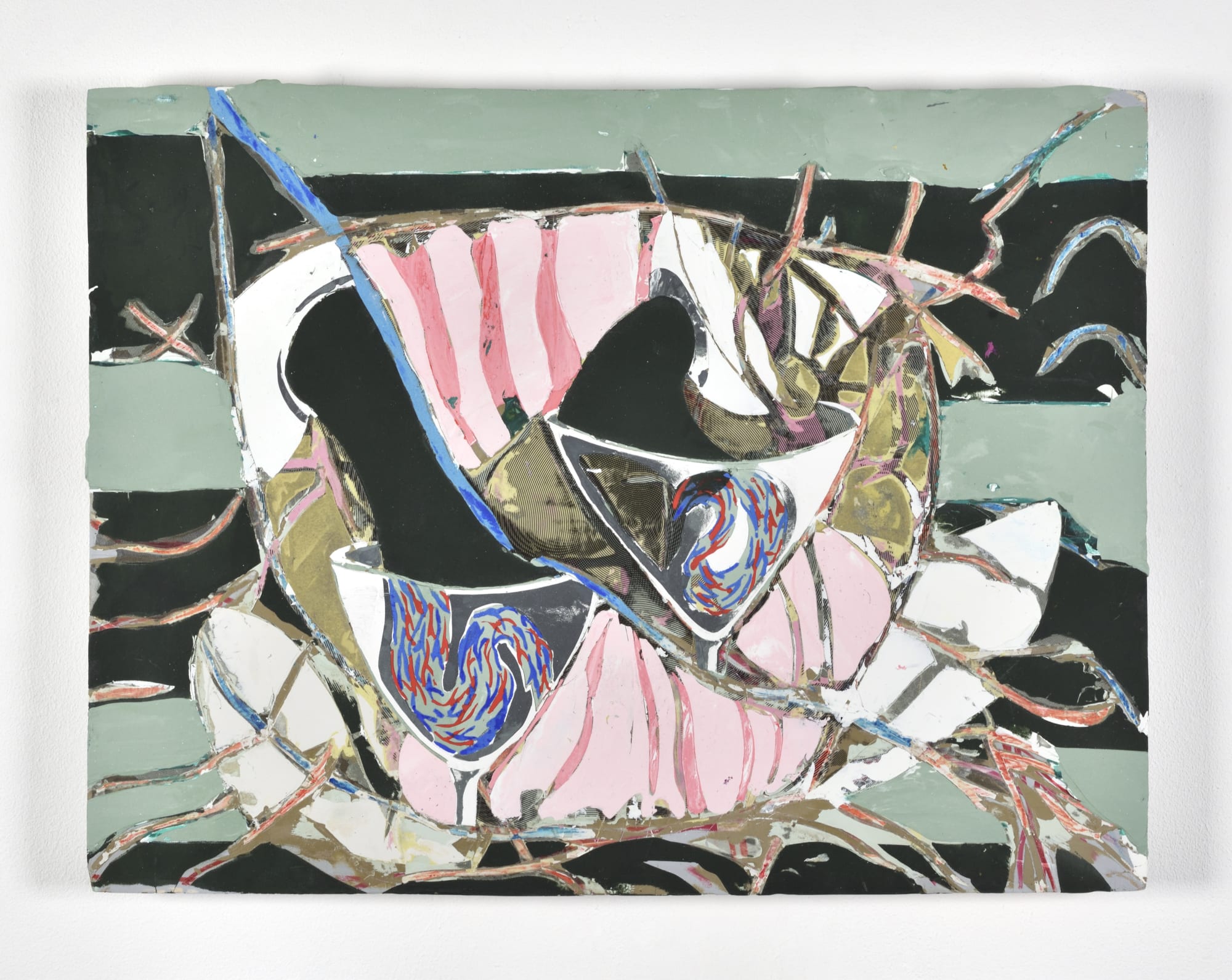 Nicolas Roggy Untitled, 2020 Acrylic resin, acrylic paint, acrylic medium and collage on wood 11 5/8 x 15 1/8 in 29.5 x 38.5 cm