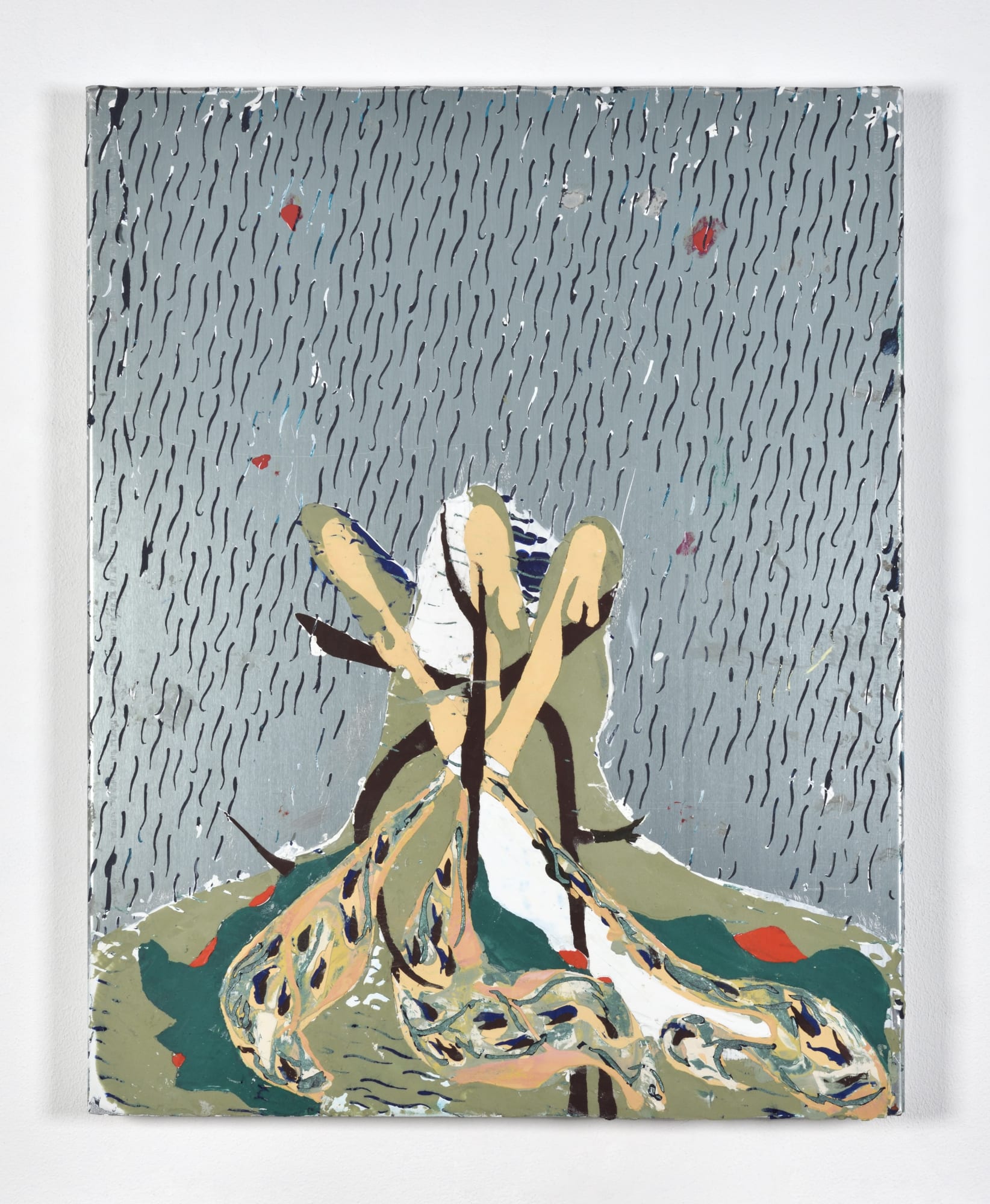 Nicolas Roggy Untitled, 2021 Primer, acrylic medium, acrylic paint and oil paint on aluminum 15 1/8 x 12 1/8 in 38.4 x 30.8 cm