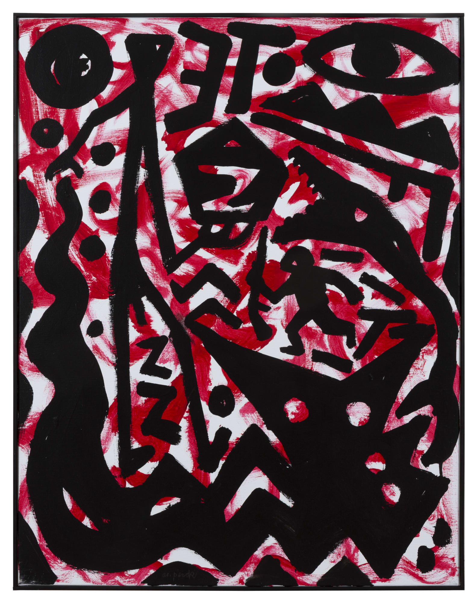 A.R. Penck Wenn die Drachen Erwachen, 2007 Acrylic on linen Lower left signed, A.R Penck 35 3/8 x 27 1/2 in 90 x 70 cm (PAR_25_003)