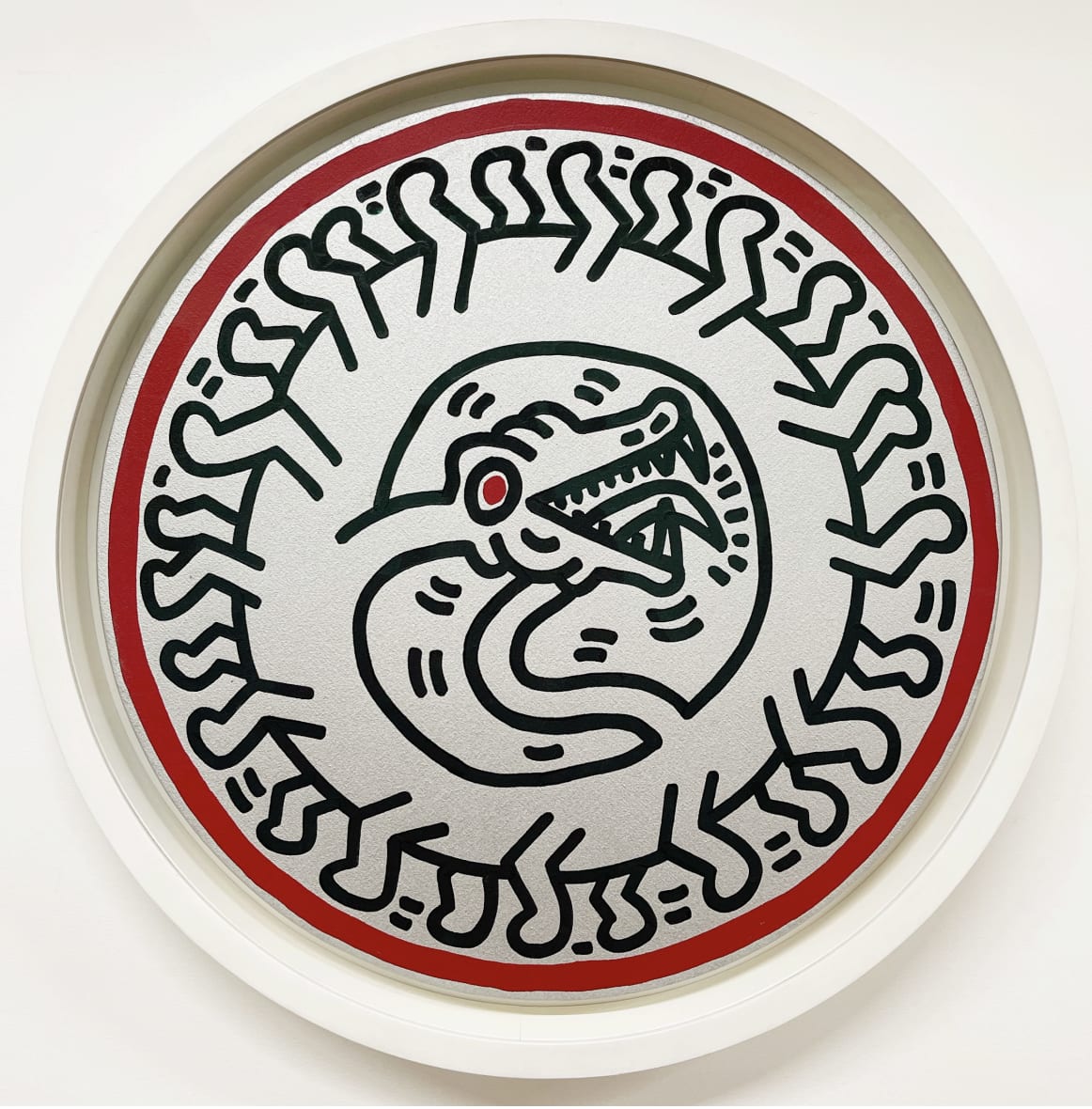 Keith Haring Untitled, 1985 Oil and acrylic on canvas 27 1/2 x 27 1/2 in 69.8 x 69.8 cm (KH_081)