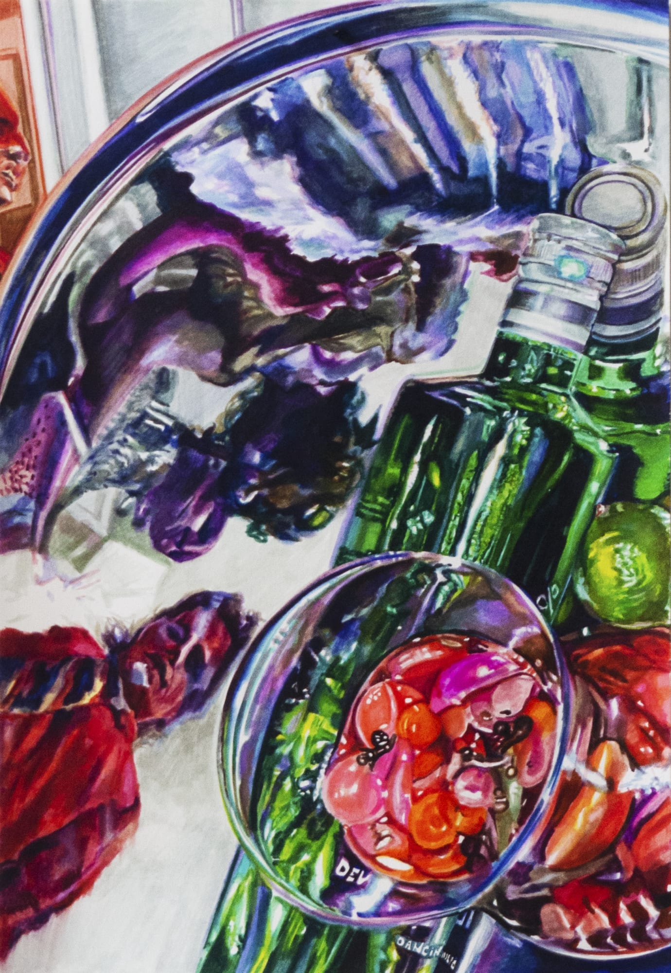 Giulia Messina Red Boy Checking Homemade Pickles, 2022 Marker and ink on paper 19 x 14 in (framed) 48.3 x 35.6 cm