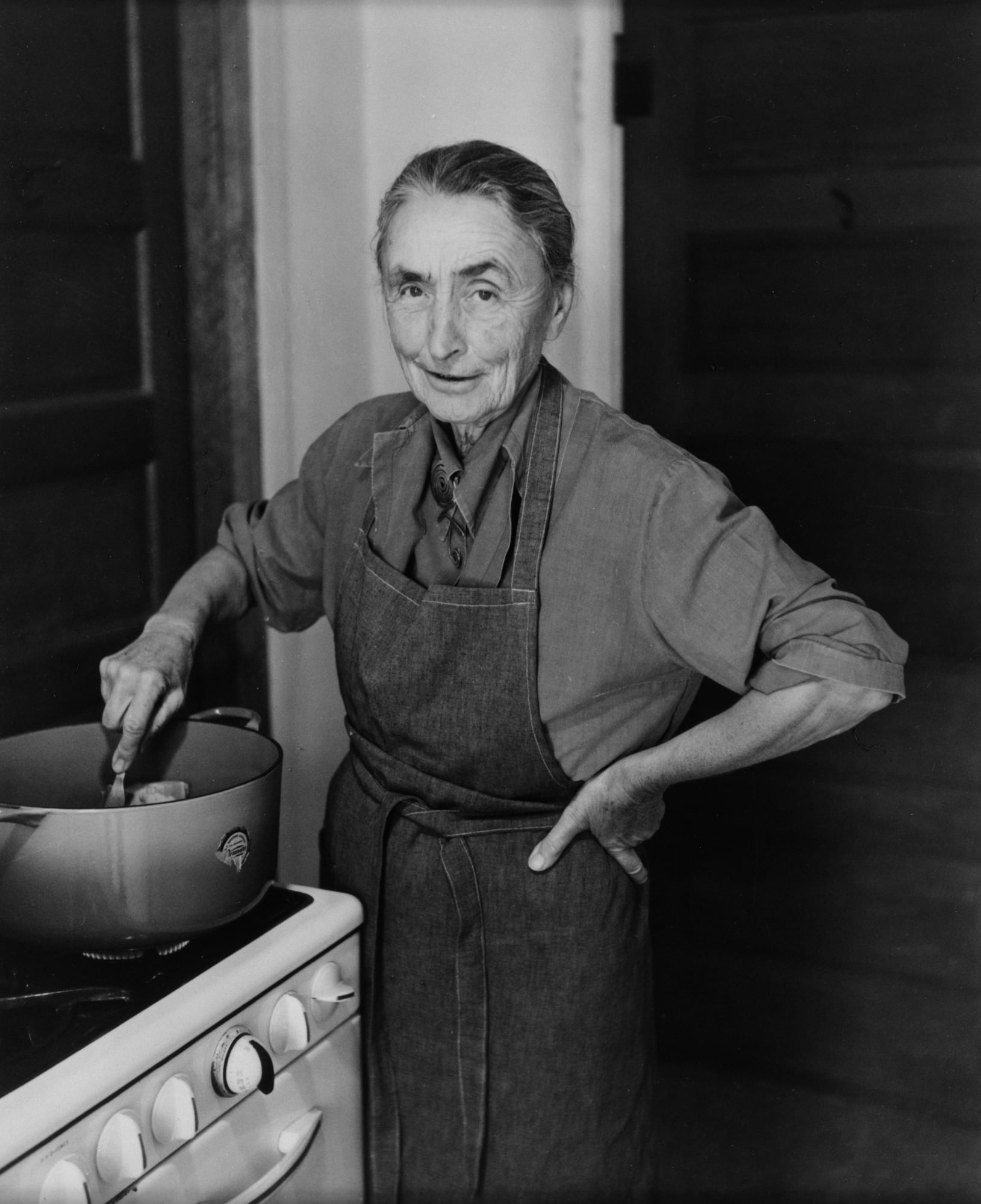 O'Keeffe Making a Stew at the Ghost Ranch, 1961