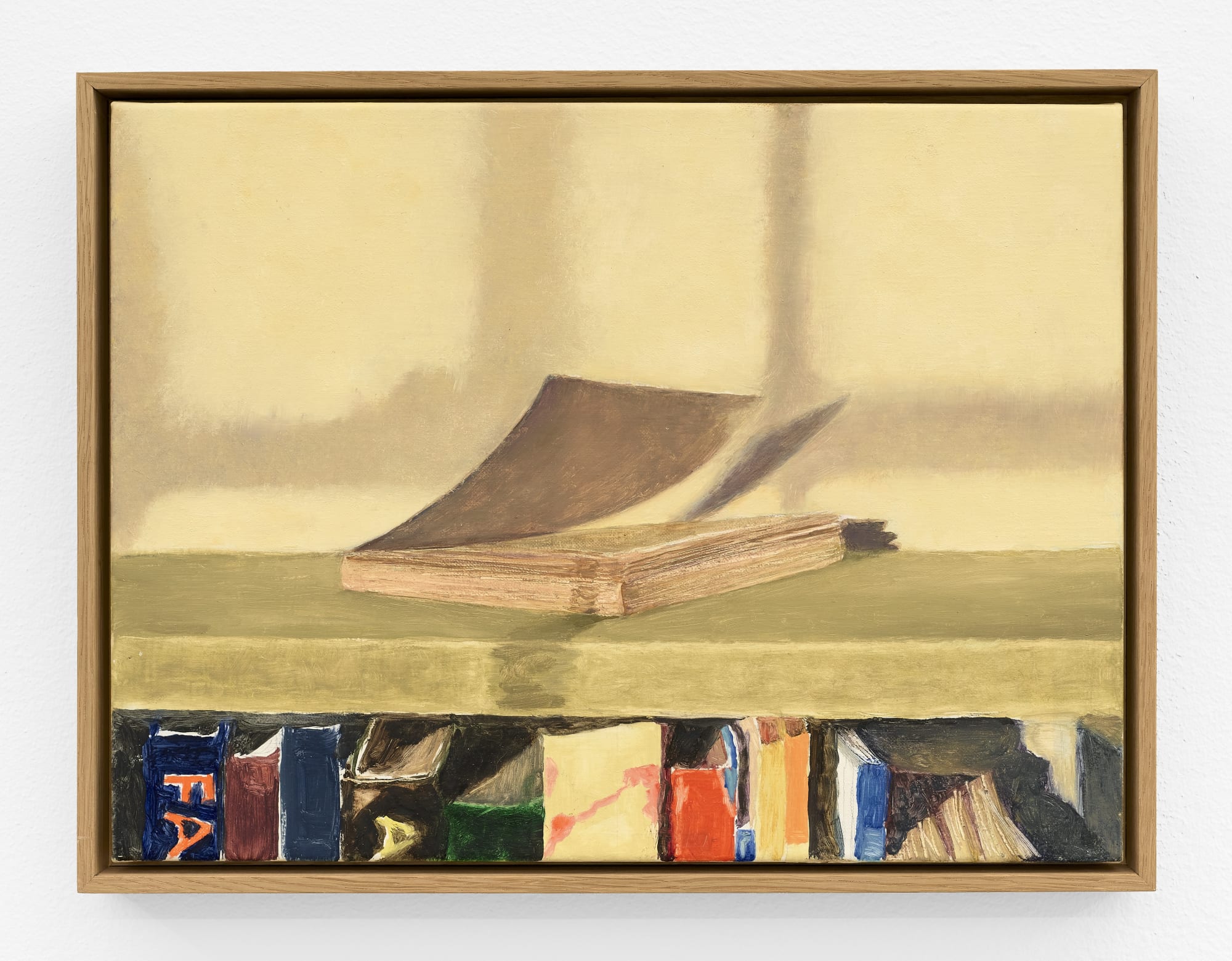 Jess Allen The Empty Book, No 1, 2023 oil on canvas canvas dimensions: 12 x 16 in. (30 x 40 cm.) framed dimensions: 13 x 17 in. (33 x 43 cm.)