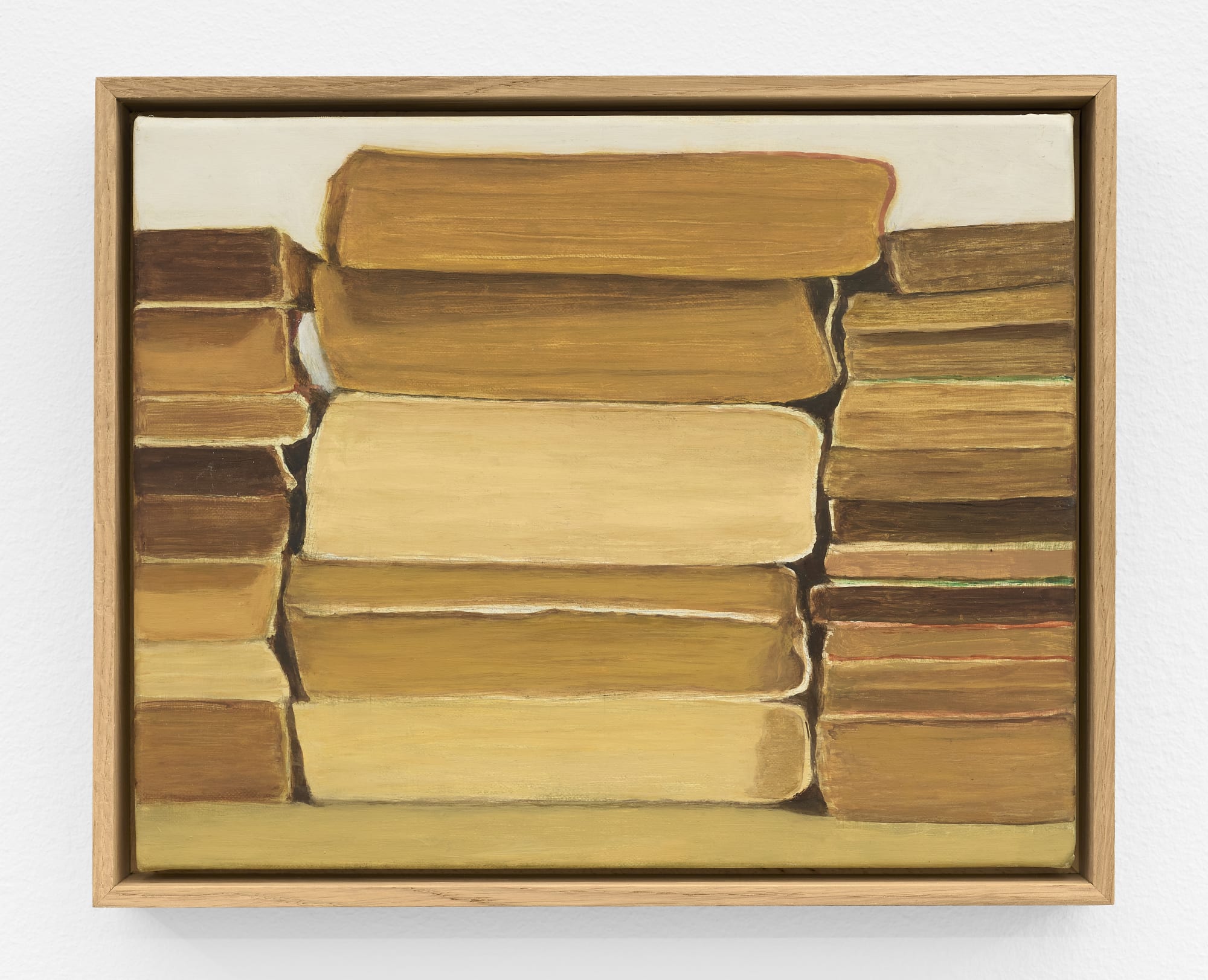 Jess Allen Paperbacks 5, 2023 oil on linen canvas dimensions: 9.5 x 12 in. (24 x 30 cm.) framed dimensions: 10.6 x 13 in. (27 x 33 cm.)
