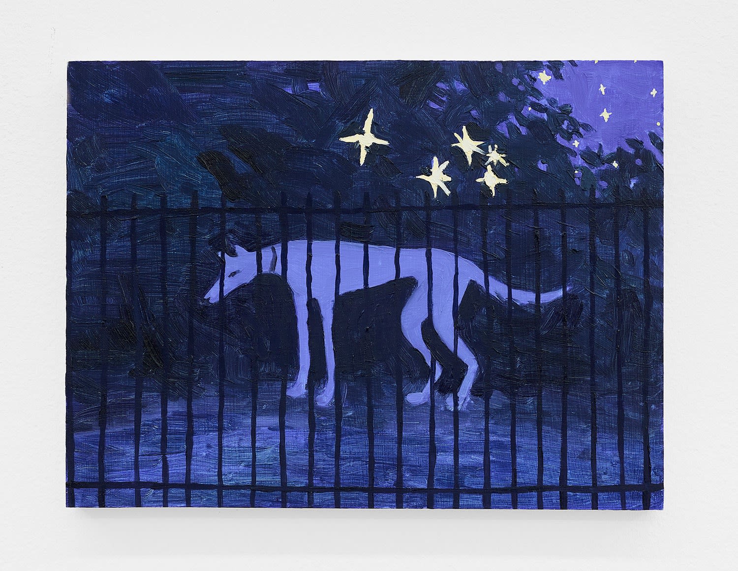 Claudia Keep Dog Park, After Dark, 2022 oil on cradled wood panel 12 x 16 in. (30.5 x 40.6 cm.)