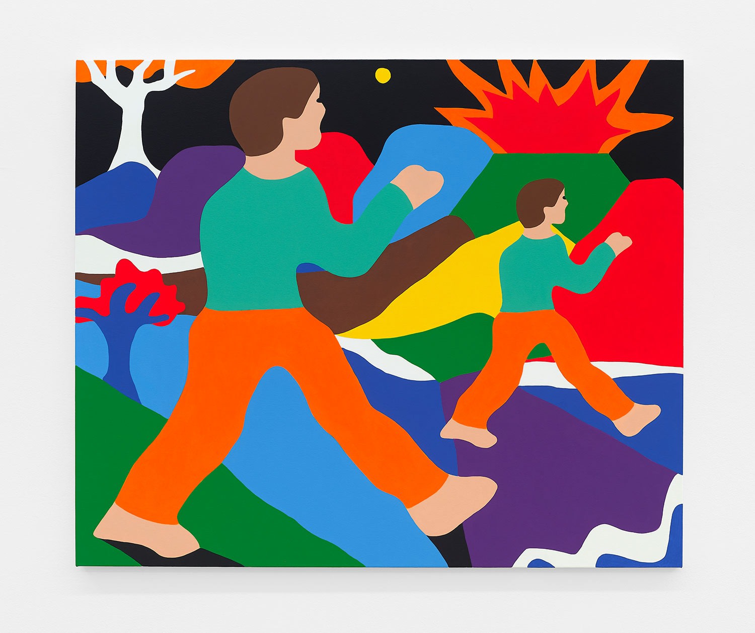 James Ulmer Night Time Trip, 2023 Flashe and Fluorescent acrylic on canvas 56 x 67 in. (170 x 142 cm.)