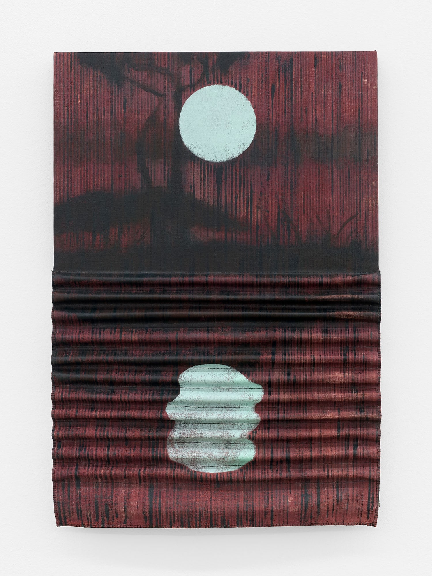 Susan Metrican Cast, Cast, 2022 acrylic on canvas, thread 30 x 20 in. (76 x 51 cm.)