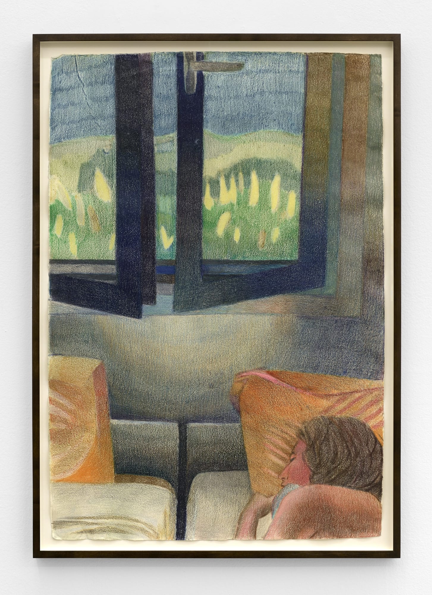Rowley Haynes Clara Sleeping, 2024 colored pencil on paper sheet dimensions: 39 1/4 x 27 1/2 in. (100 x 70 cm.) frame dimensions: 42 3/4 x 31 in. (108.6 x 78.7 cm.)