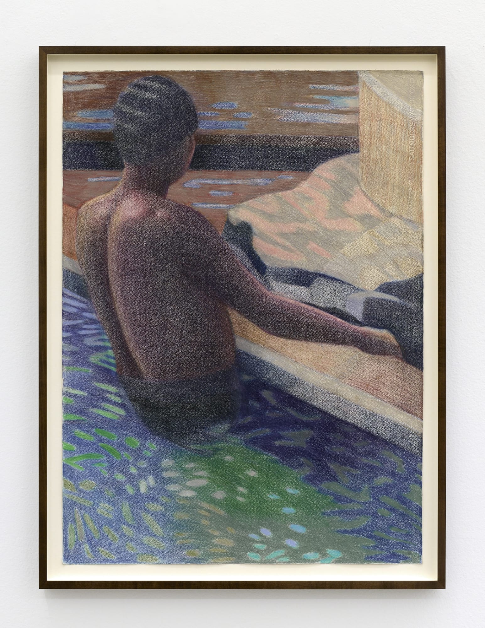 Rowley Haynes Soft Water, 2024 colored pencil on paper sheet dimensions: 30 x 22 in. (76 x 56 cm.) frame dimensions: 33.5 x 25.5 x 1.5 in. (85 x 64.8 x 3.8 cm.)
