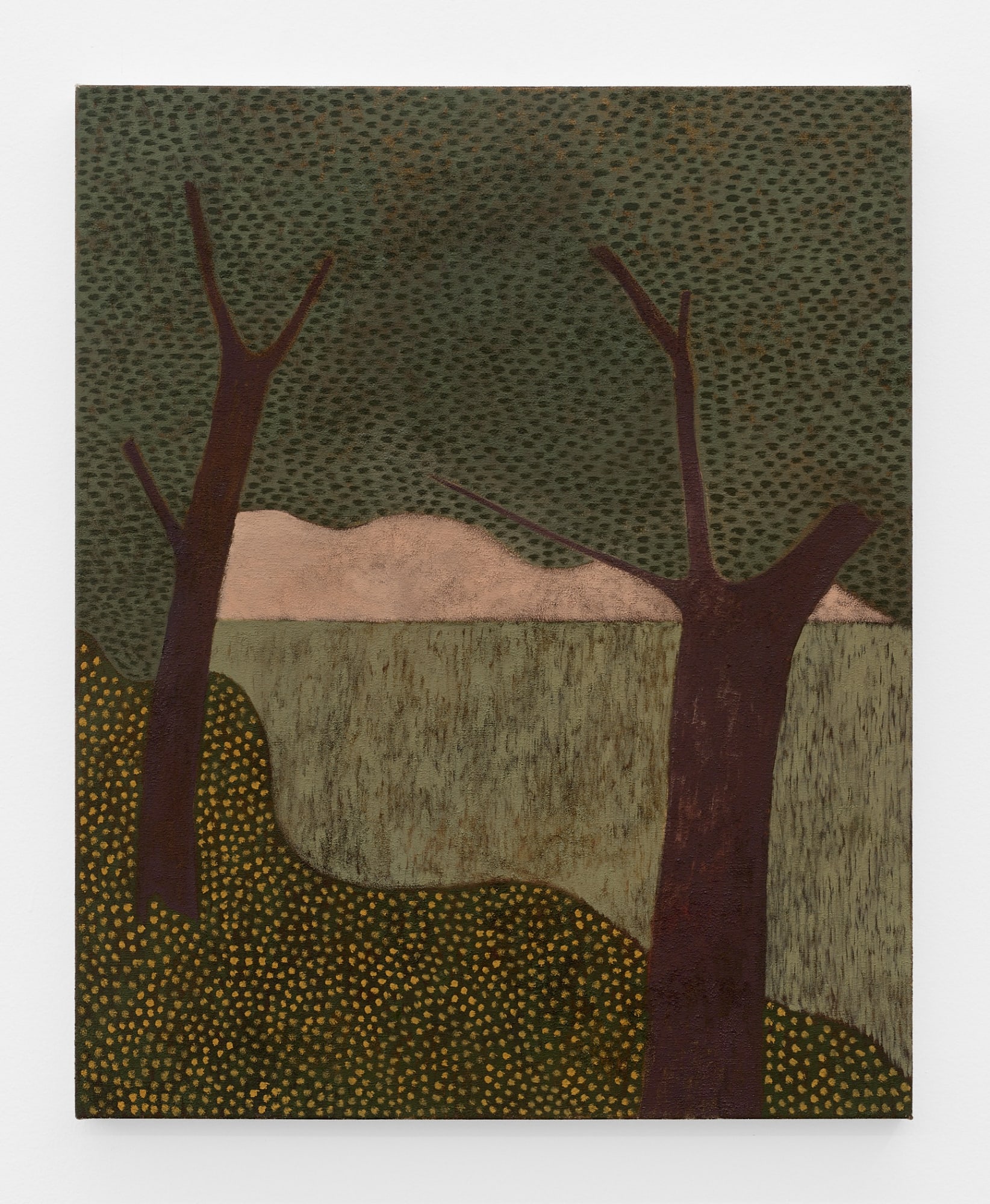 Ryan Dobrowski The Neighbor's Farm, 2024 oil and sand on canvas 42 x 34 in. (106.7 x 86.4 cm.)