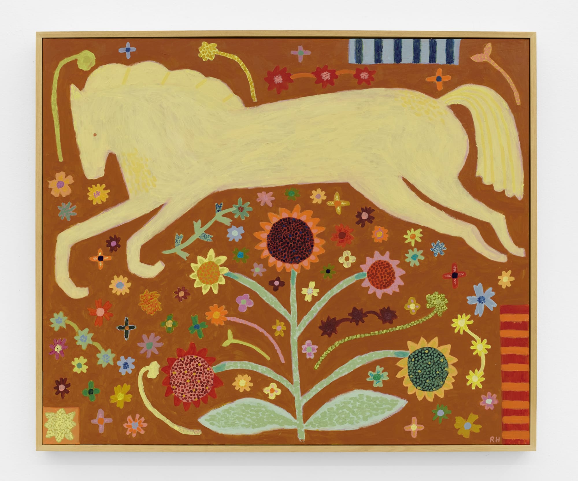 Rosie Harbottle To Praise The Sun, 2025 acrylic on canvas canvas: 39 1/4 x 47 1/4 in. (100 x 120 cm.) framed: 40 1/2 x 48 1/2 x 2 3/4 in. (103 x 123 x 7 cm.)