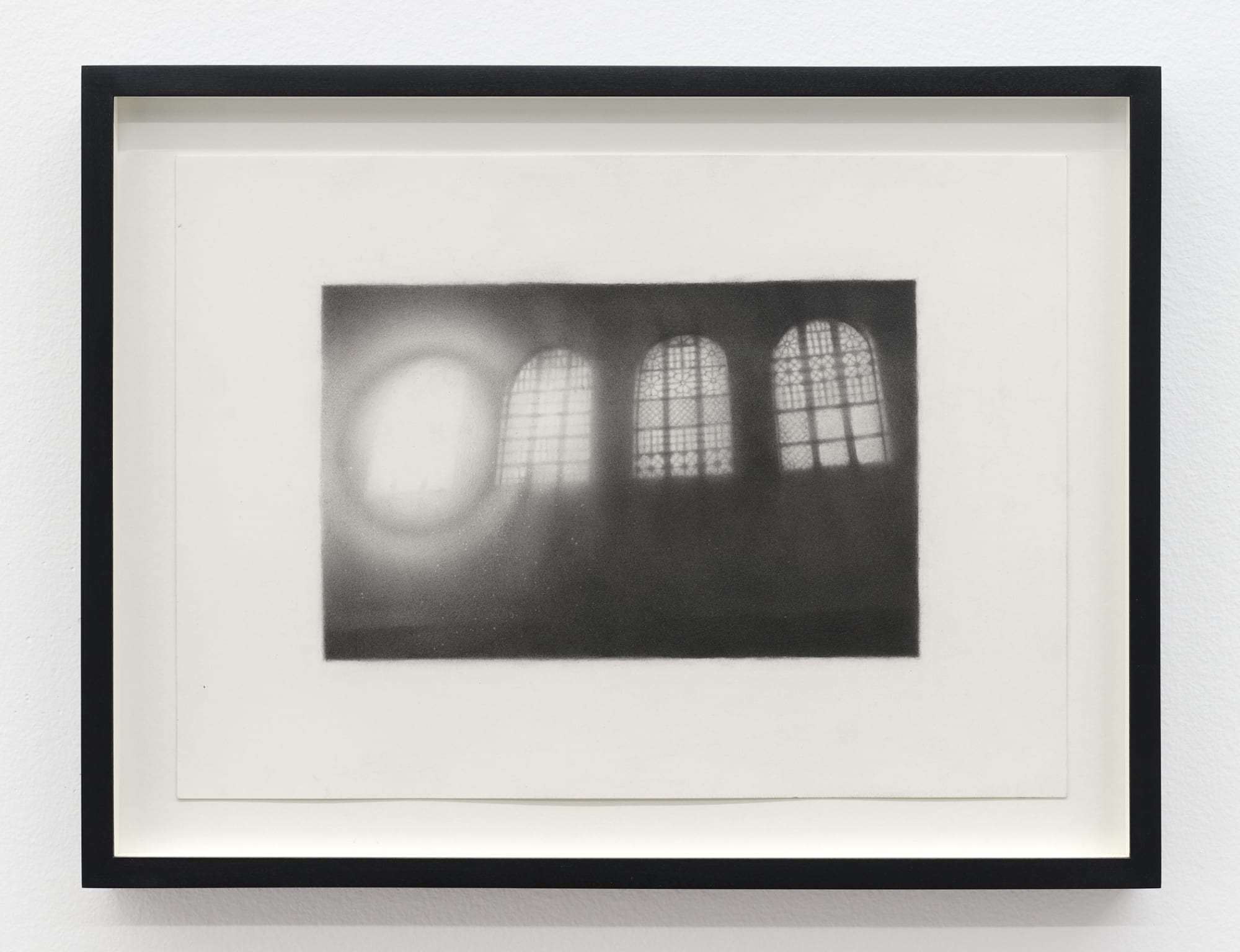 Nick Hobbs Chapel, 2025 graphite on paper sheet: 10 x 14 in. (25.4 x 35.6 cm.) frame: 12 7/8 x 16 7/8 x 1 1/2 in. (32.7 x 15.2 x 3.8 cm.)
