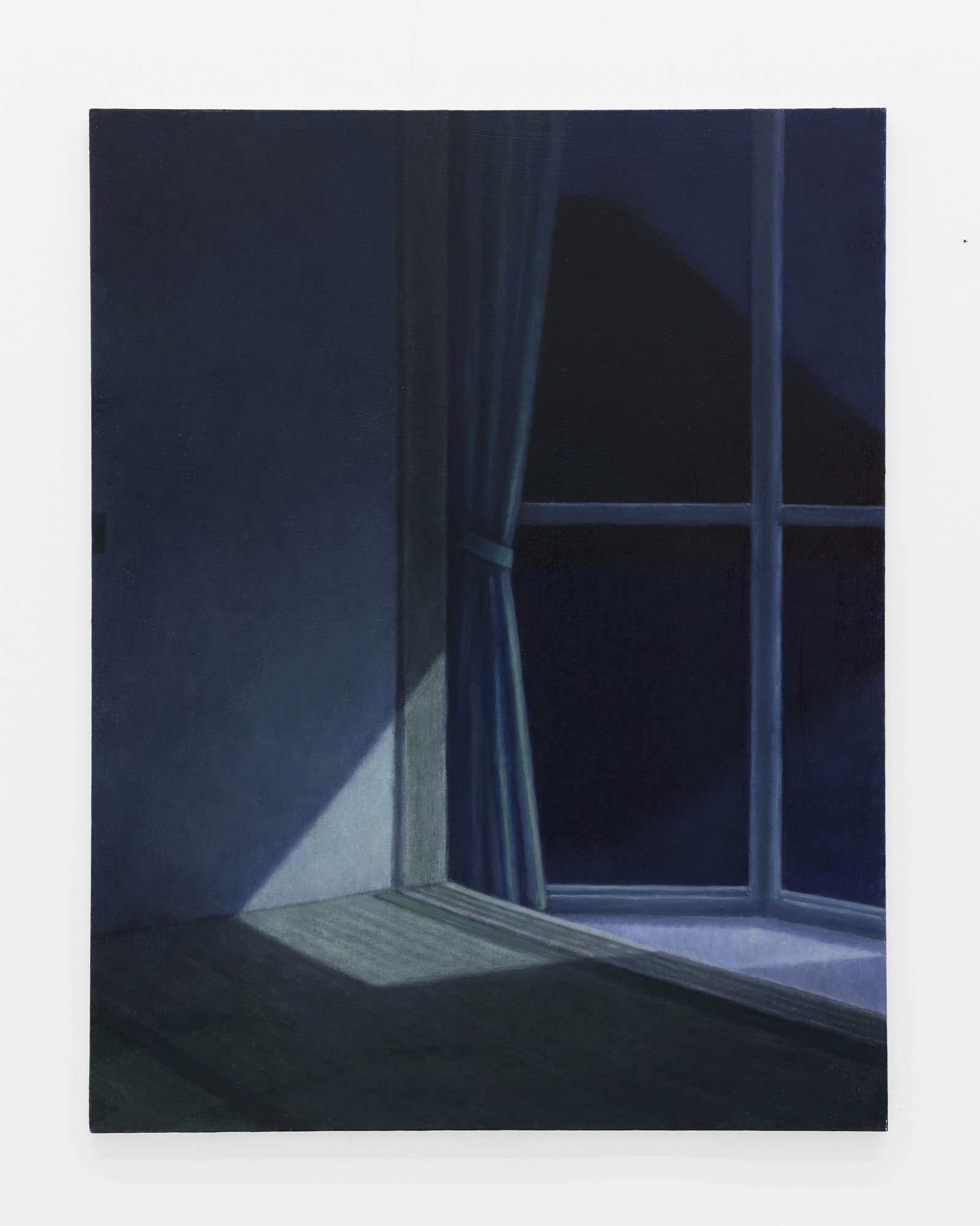 Kanae Takeuchi By The Window In Moonlight, 2022 oil on canvas 48 x 36 in. (117 x 91 cm.)