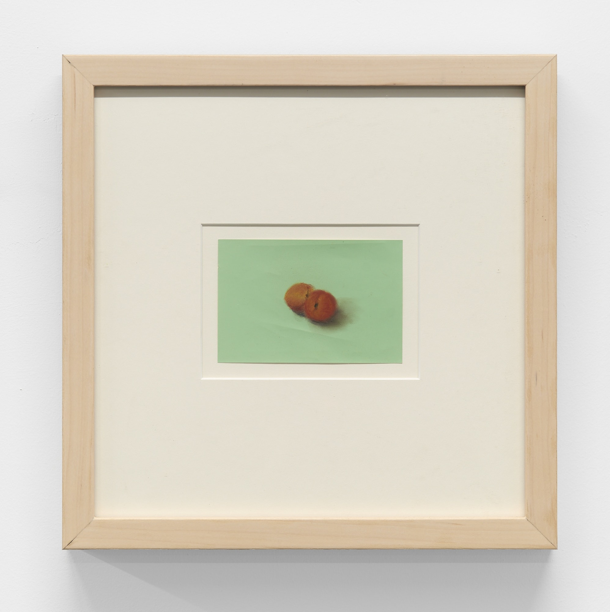 Mie Yim Peaches, 2017 pastel on Color Aid paper 3 x 4 1⁄2 in. (8 x 11 cm.) framed: 12 x 12 in. (30.5 x 30.5 cm.)