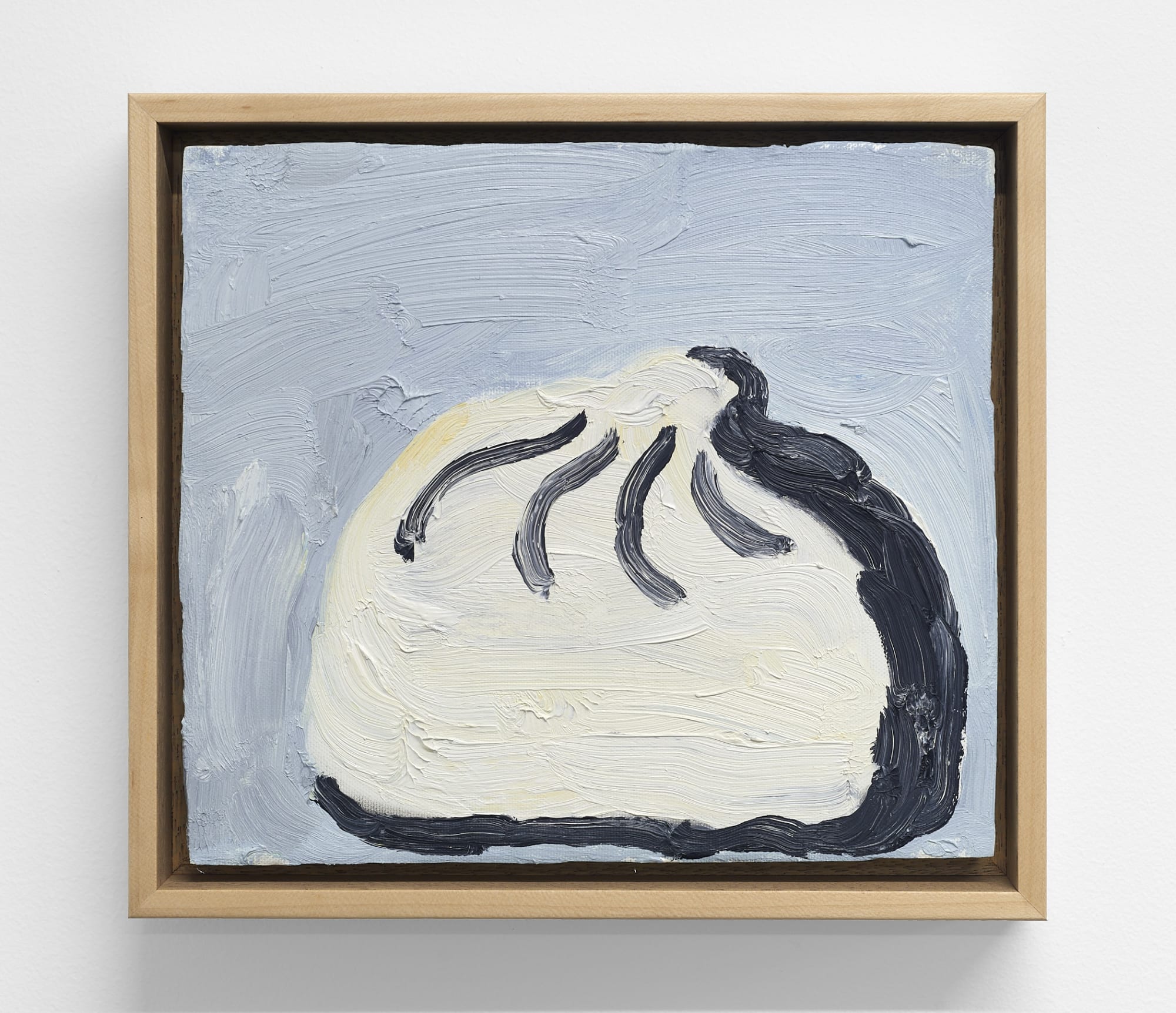 Takeshi Matsugami Pork Bun, 2021 oil on canvas mounted on plywood 8 x 9 1⁄2 in. (20 x 24 cm.) framed: 9 1⁄2 x 11 in. (24 x 28 cm.)