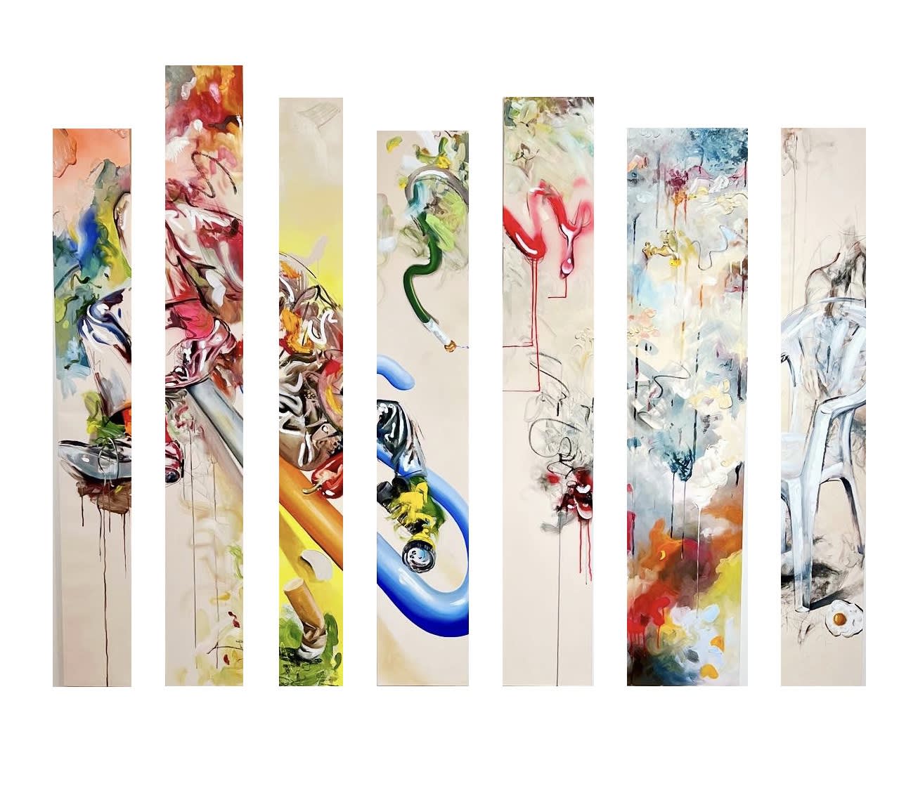 Raine Storey Rainy Days are Studio Days, 2021 Oil, charcoal and liquid metal on canvas 200 x 210 cm