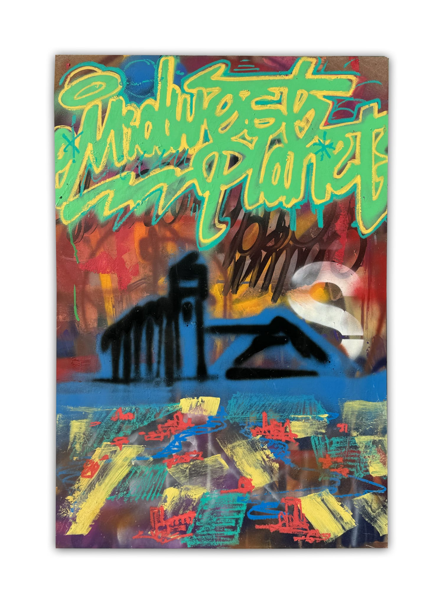 SHOCK UC MSK "Midwest Planet": Mixed media on industrial panel