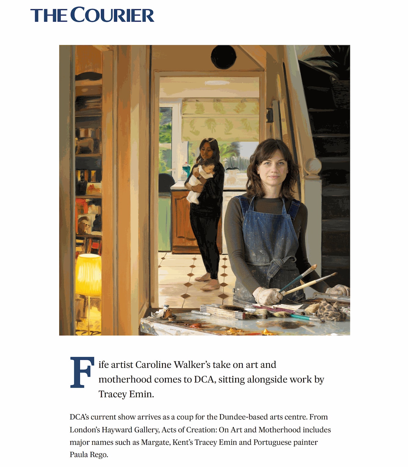 The Courier, Fife artist Caroline Walker’s work joins Tracey Emin’s in DCA ‘On Art and Motherhood’ exhibition, 22 May 2025 Read Here