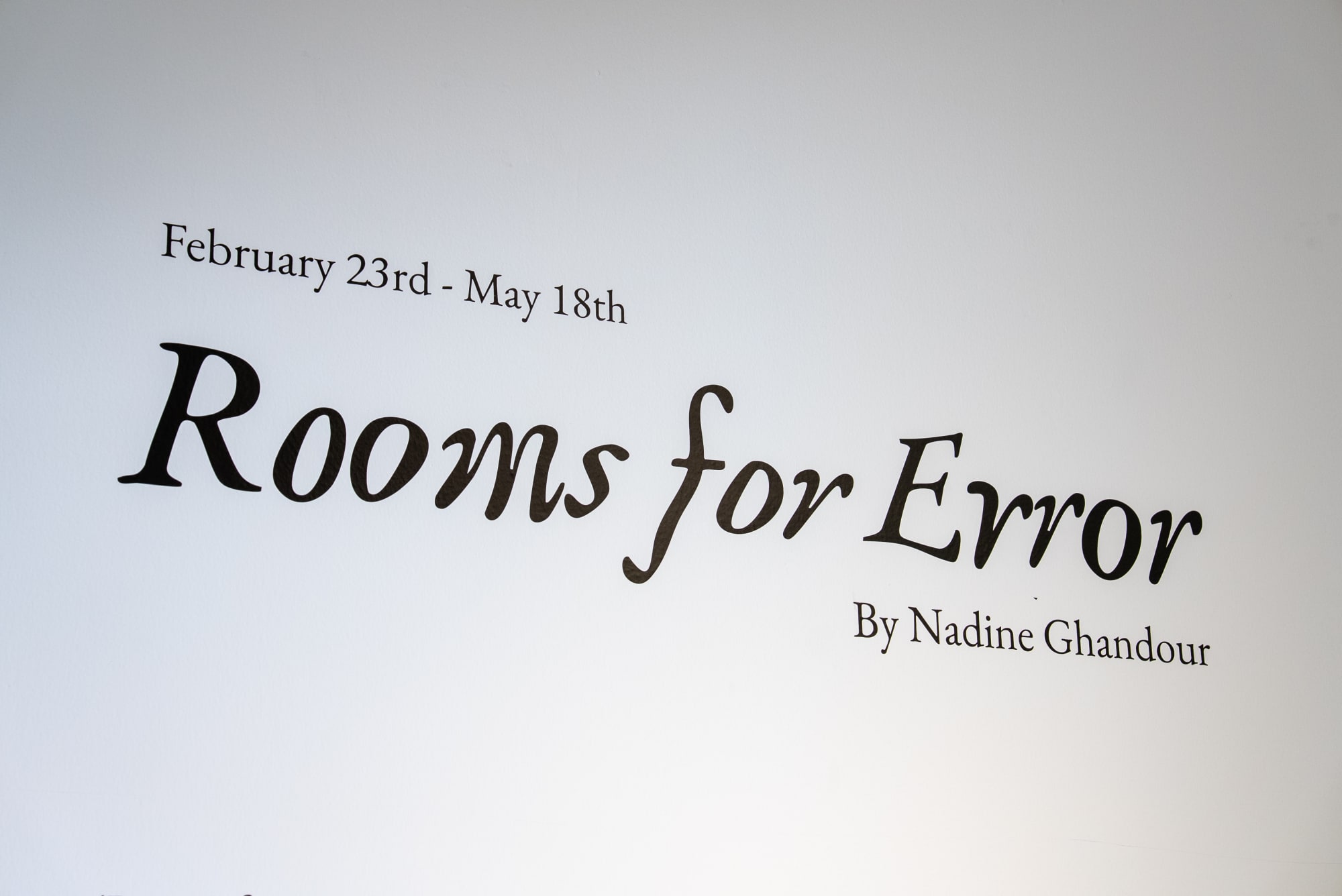 ‘Rooms for Error’ by Nadine Ghandour