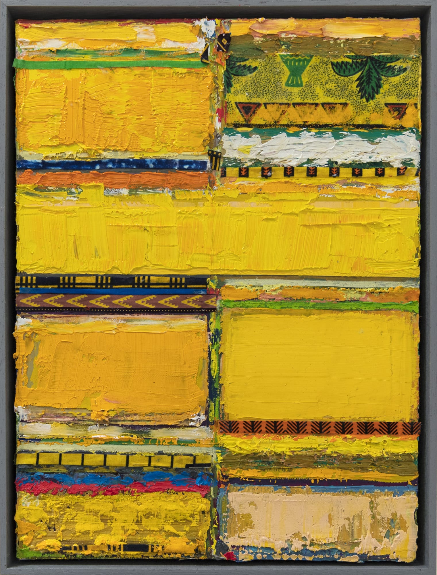 Tegene Kunbi Medley 2023 Oil on canvas with textile 40 × 30 cm