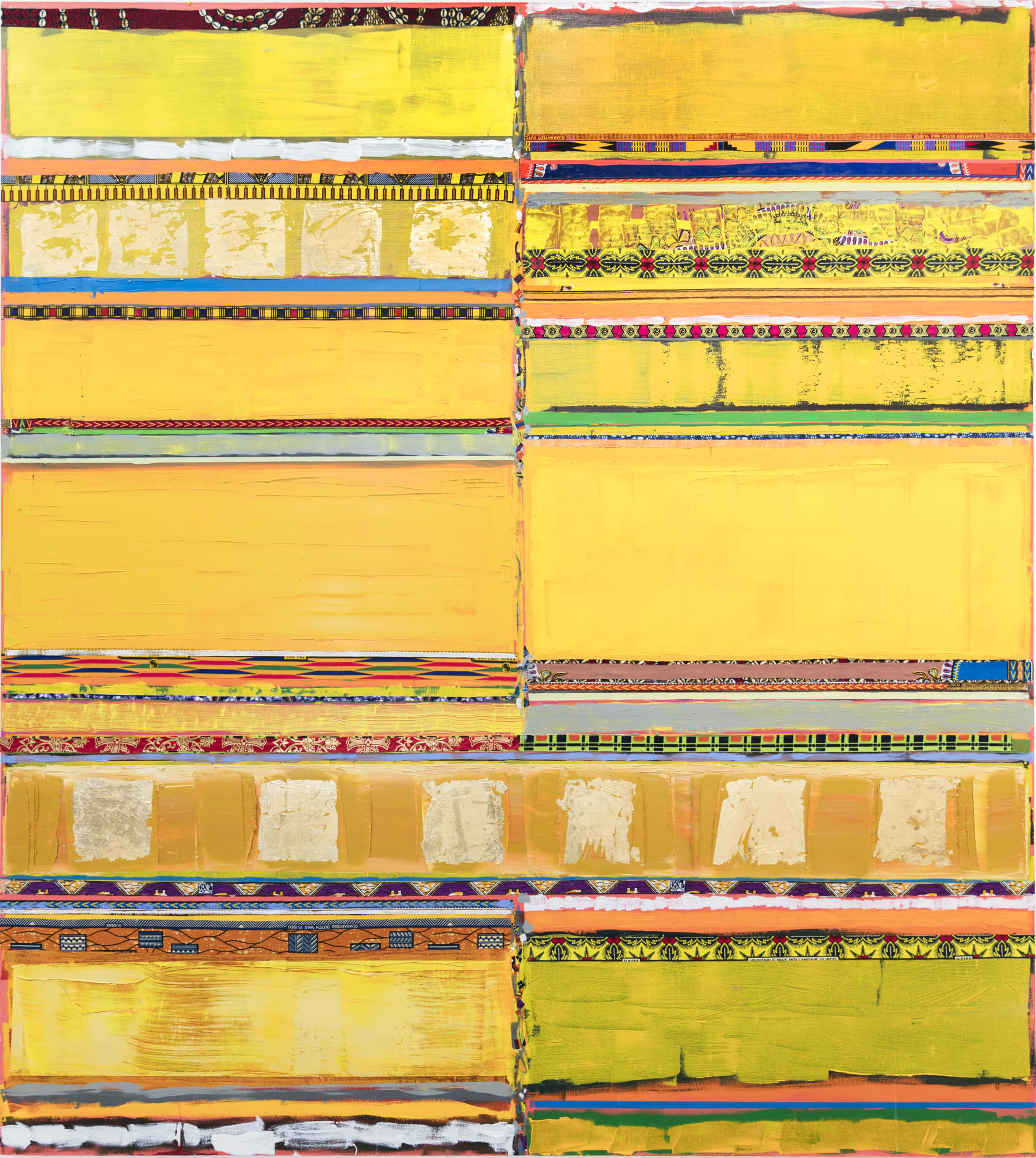 Tegene Kunbi Nile 2023 Oil on canvas with textile 220 × 200 cm