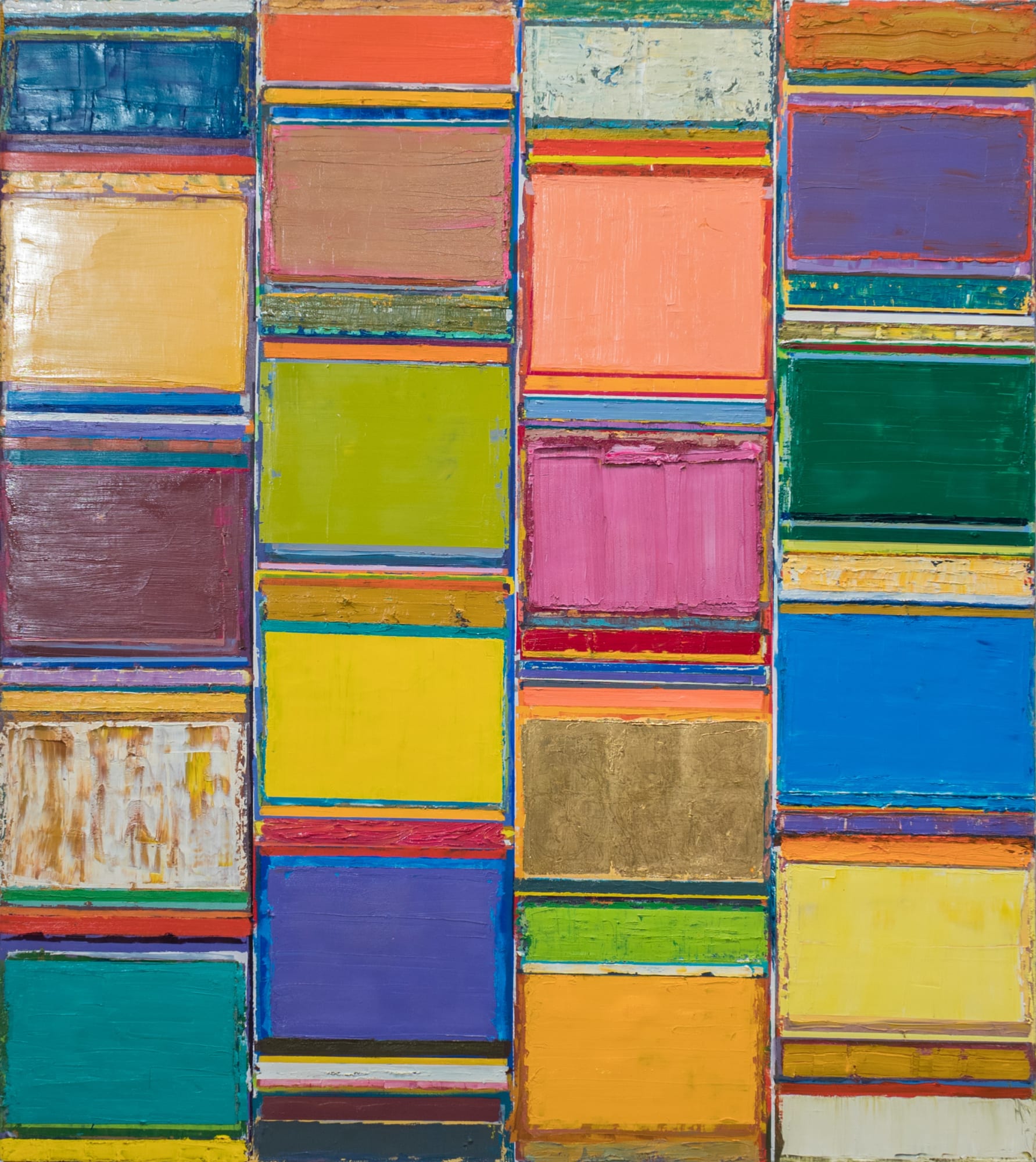 Tegene Kunbi Elementary School 2022 Oil on canvas with textile 220 x 190 cm