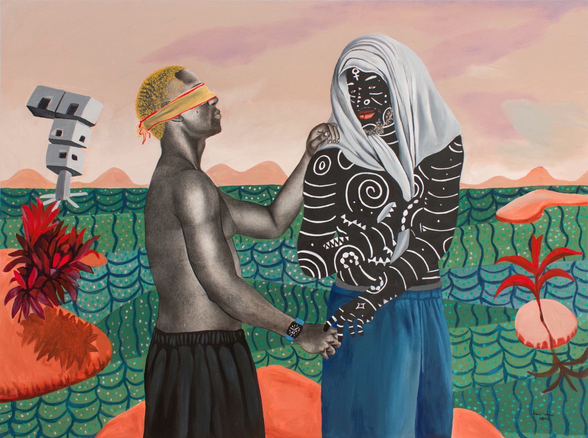 Kelechi Nwaneri Untitled 2022 Mixed media on canvas 120 x 160 cm