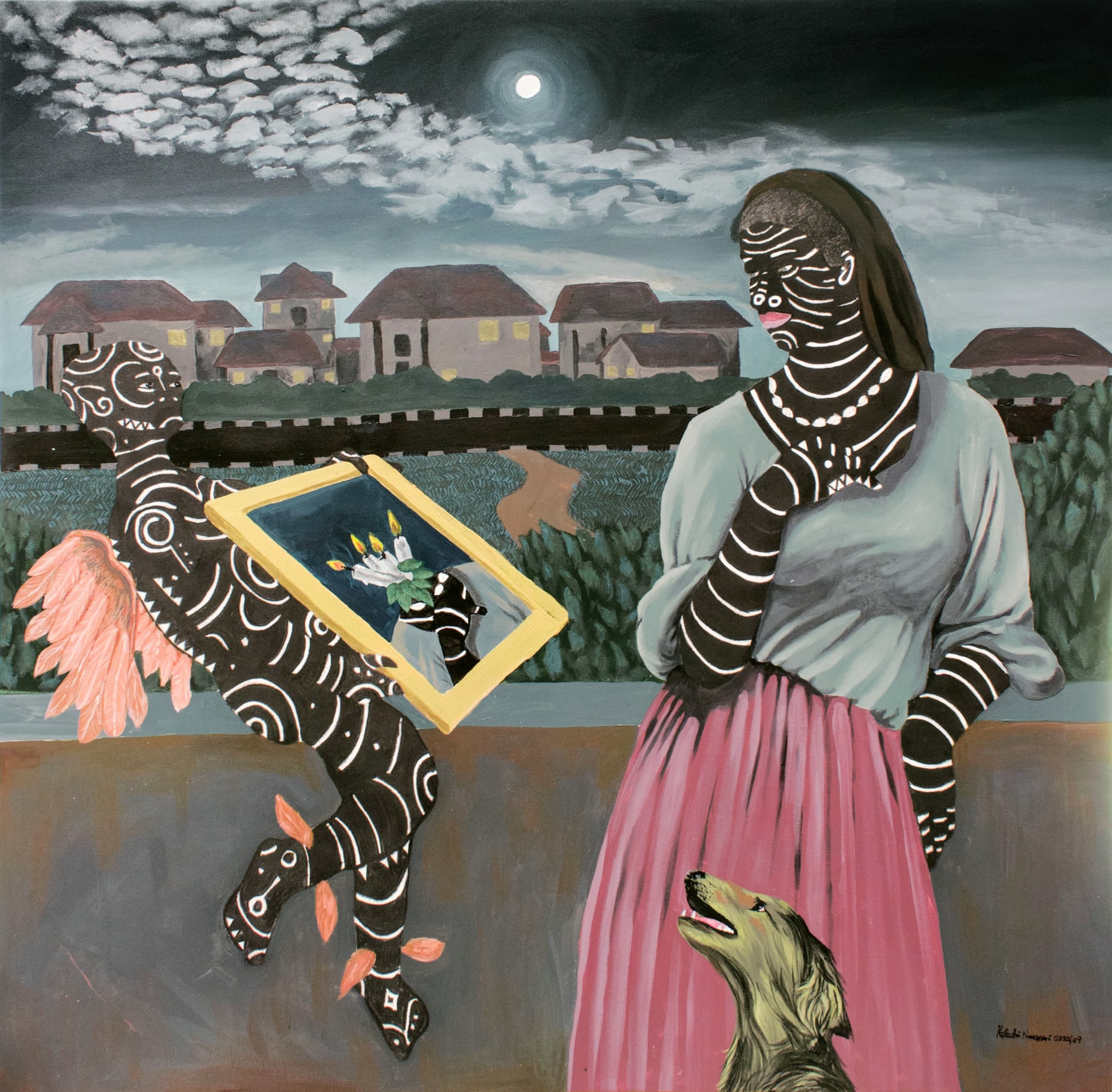 Kelechi Nwaneri Mirror 2022 Oil on canvas 118 x 120 cm