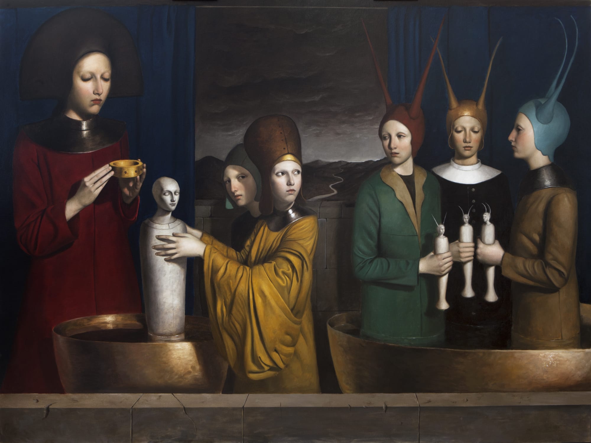 Alessandro Sicioldr Il gioco notturno 2021 (Sold) Oil on linen 150 x 200 cm