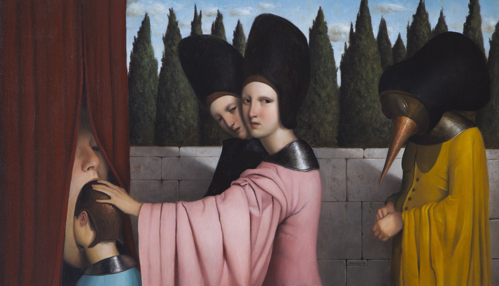 Alessandro Sicioldr La prova 2021 (Sold) Oil on linen 40 x 70 cm