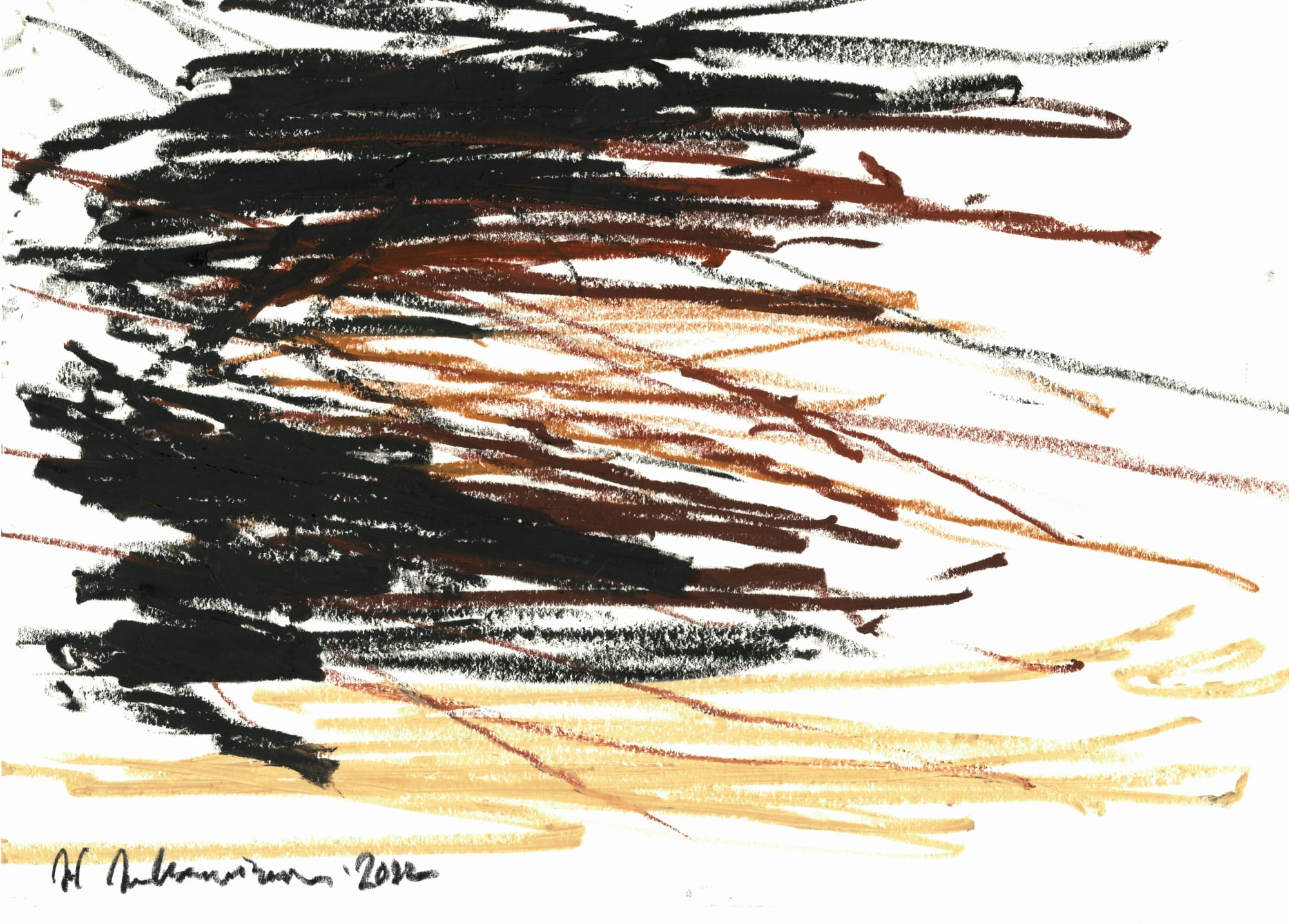 Joël Andrianomearisoa LES HERBES FOLLES DU VIEUX LOGIS 2021 Pastel on paper 21 x 29,7 cm