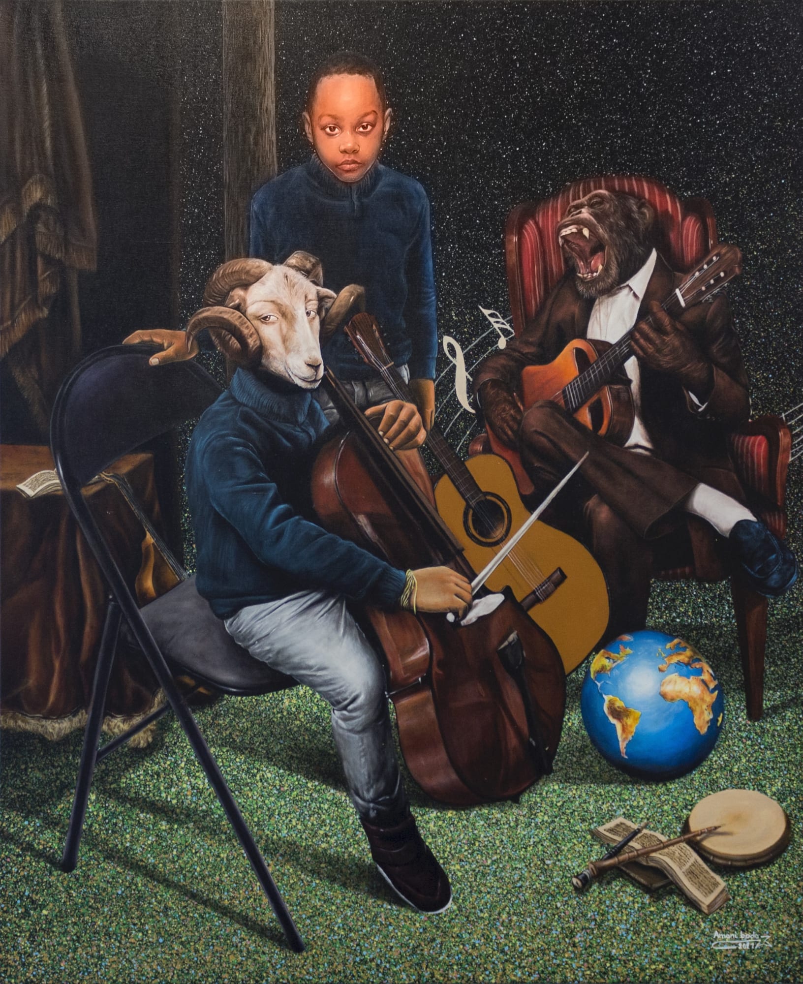 Amani Bodo Sans titre 2021 Acrylic on canvas 108,5 × 89,3 × 4 cm