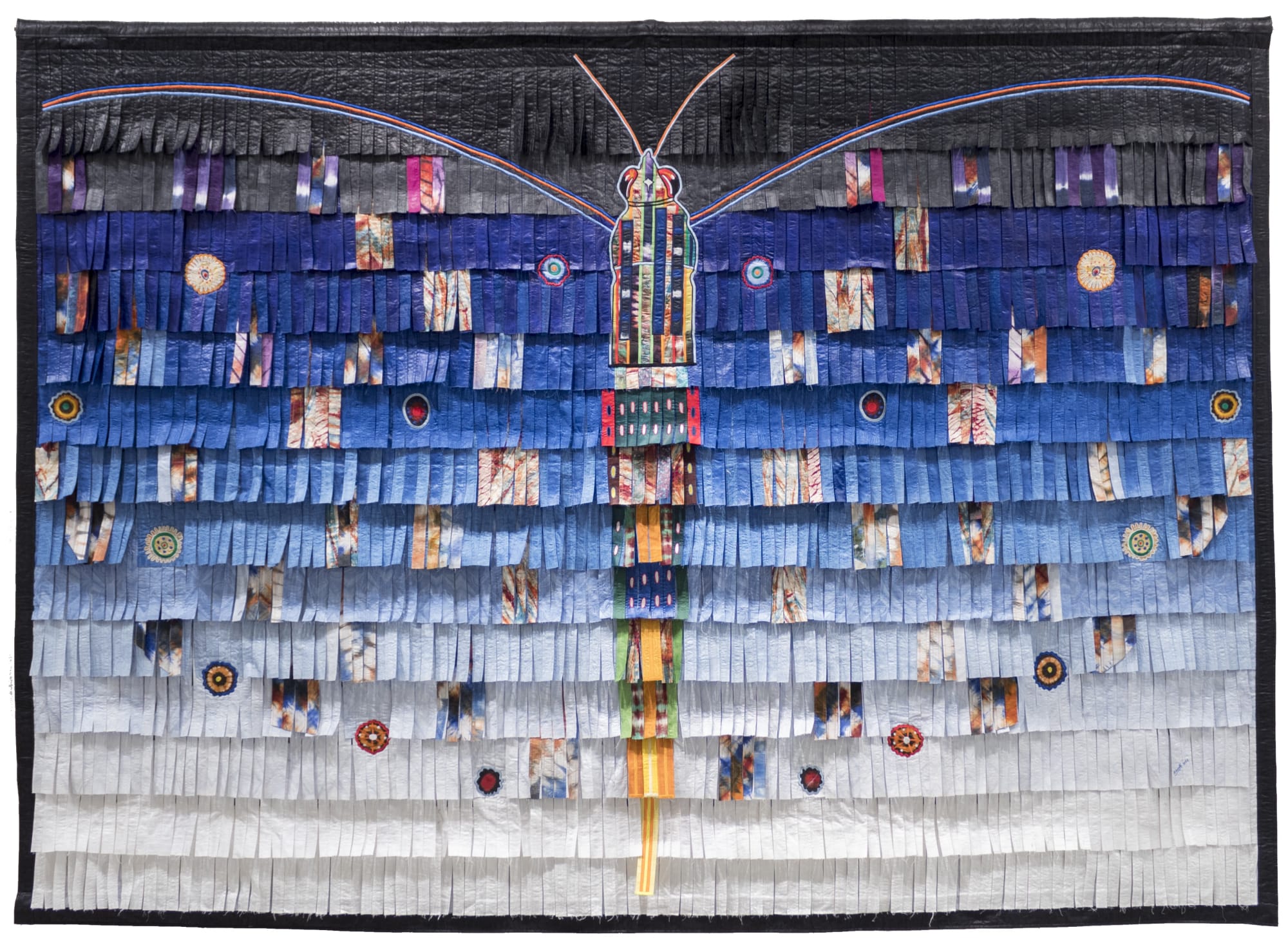 Abdoulaye Konaté Papillon bleu pour Oumar Diop (Hommage) 2021 233 x 325 cm