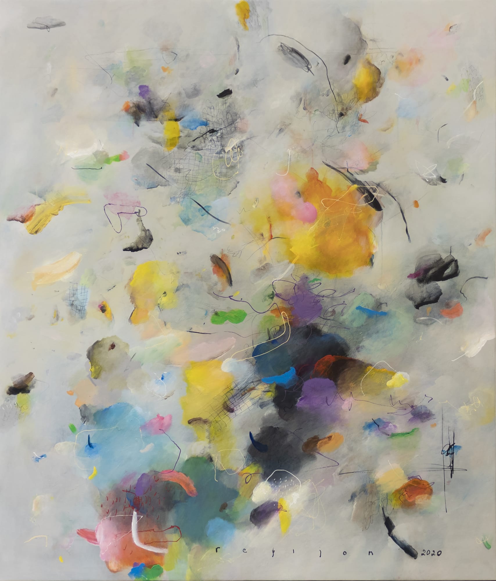 Refijon News normal 2020 Acrylic on canvas 170 × 145 cm