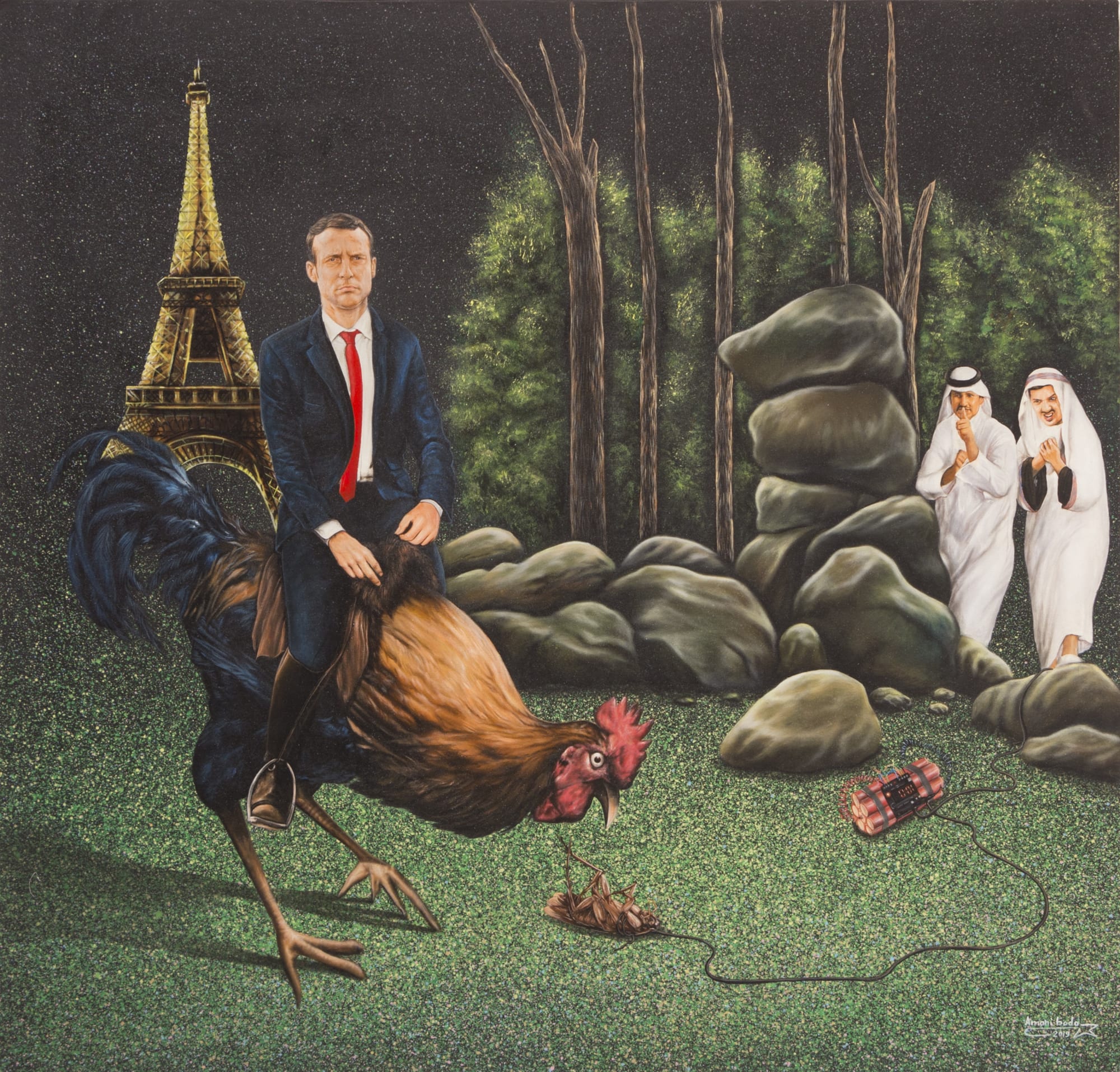 Amani Bodo La piège 2019 Acrylic sur toile 130 x 125 cm