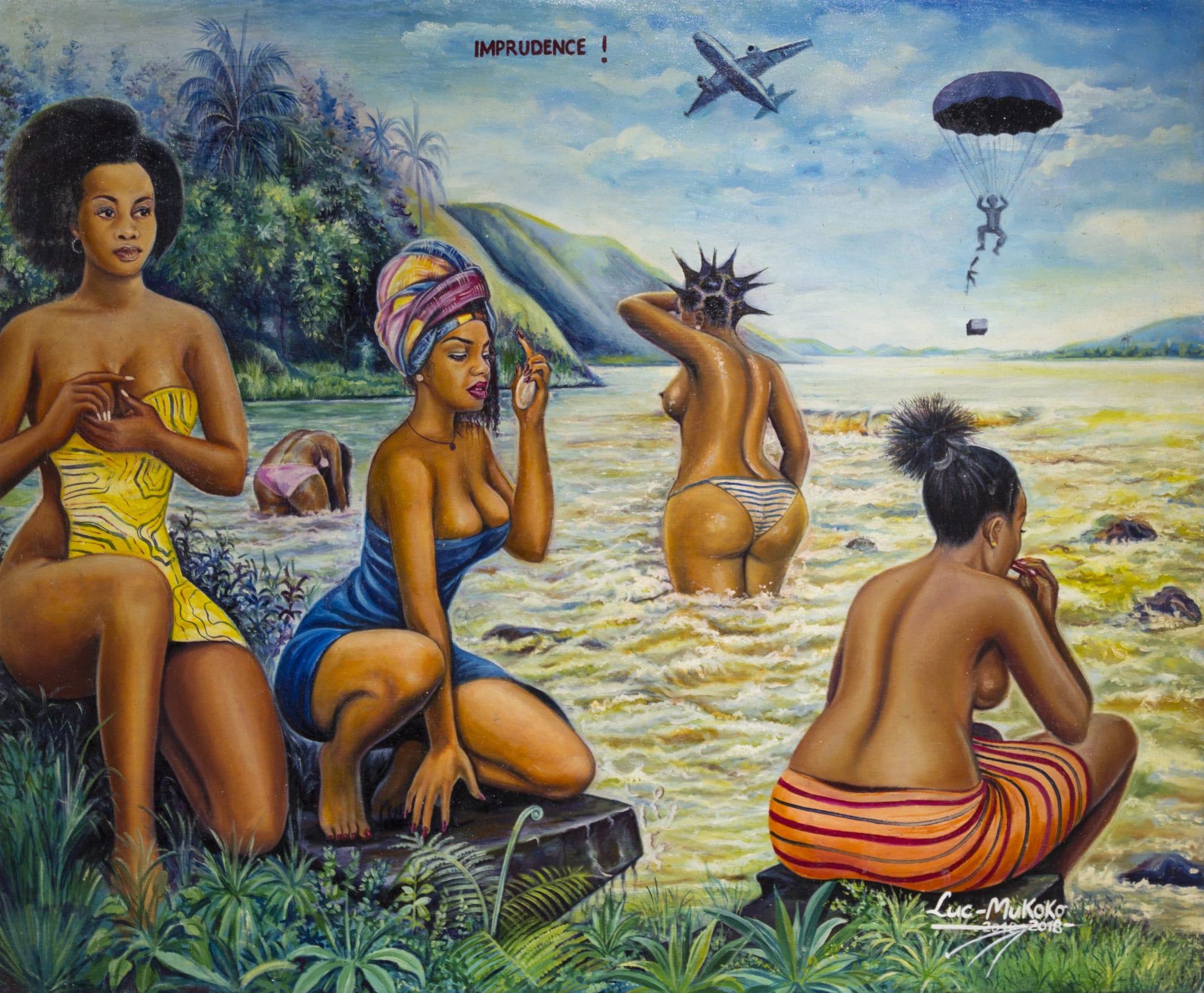 Luc Mukoko Imprudence! 2018 Oil on canvas 88,53 × 107 cm
