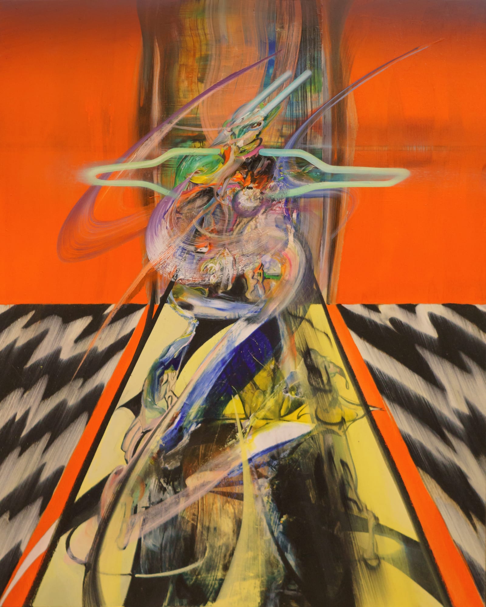 Ruben Pang Viscous Harmony 2018 Oil, alkyd and synthetic varnish on wood panel 50 × 40 cm