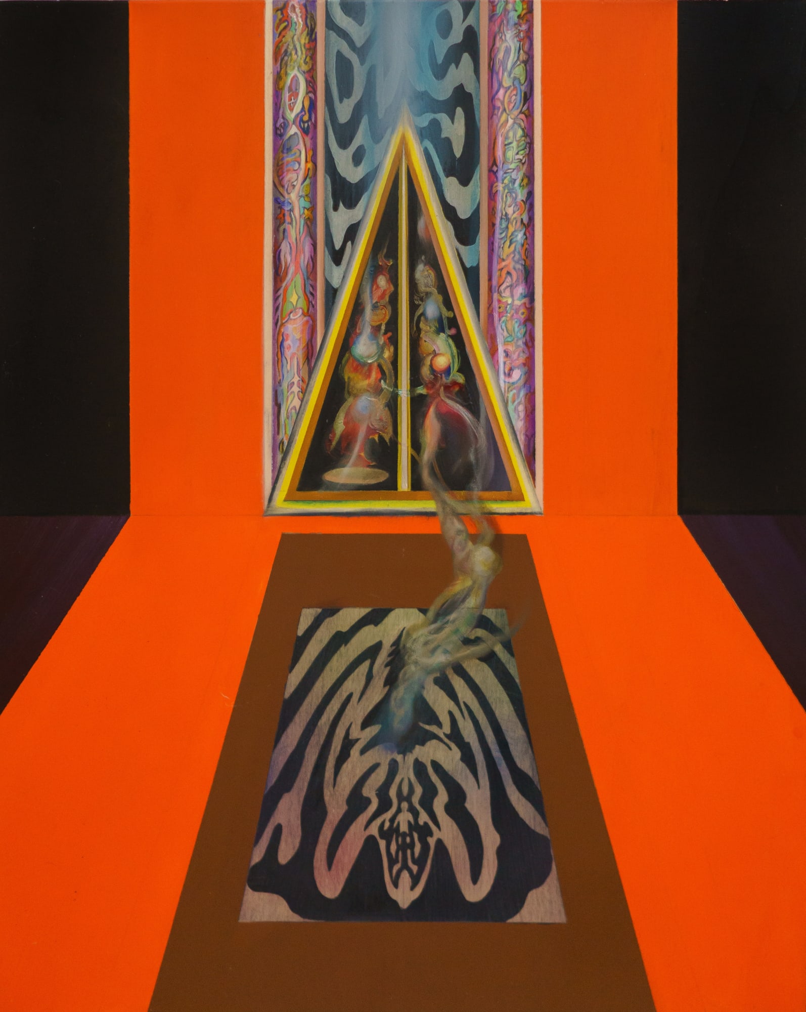 Ruben Pang For Every Gain, a Loss 2018 Oil, alkyd and synthetic varnish on wood panel 50 x 40 cm