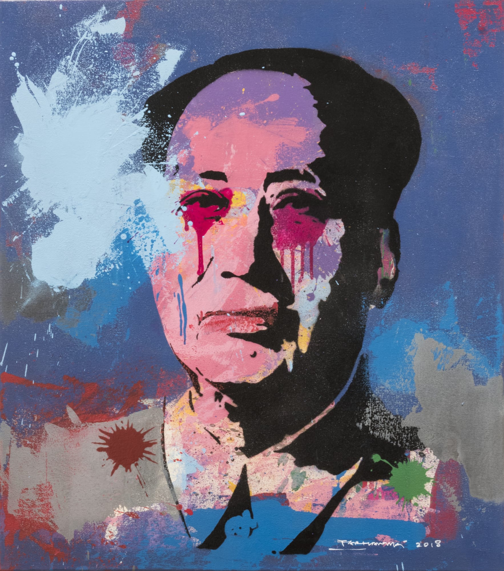 Farhan Siki Splashing Mao No.2 2018 Spray paint on canvas 86,5 x 76,5 cm