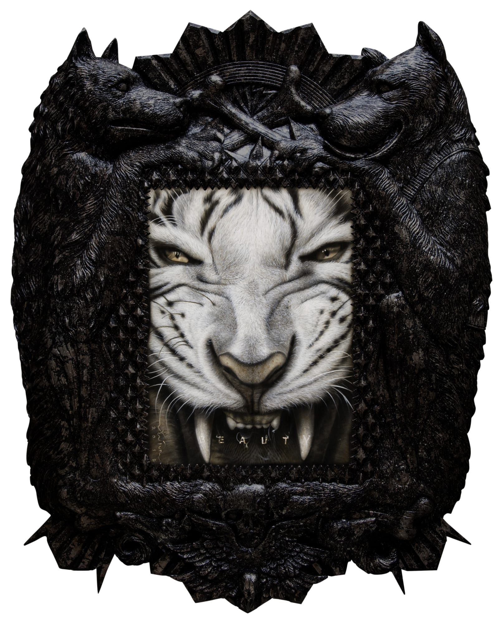 Ronald Ventura Territorial Crossing 1 2018 Oil on canvas, fiberglass/resin frame 89 x 71 x 5 cm