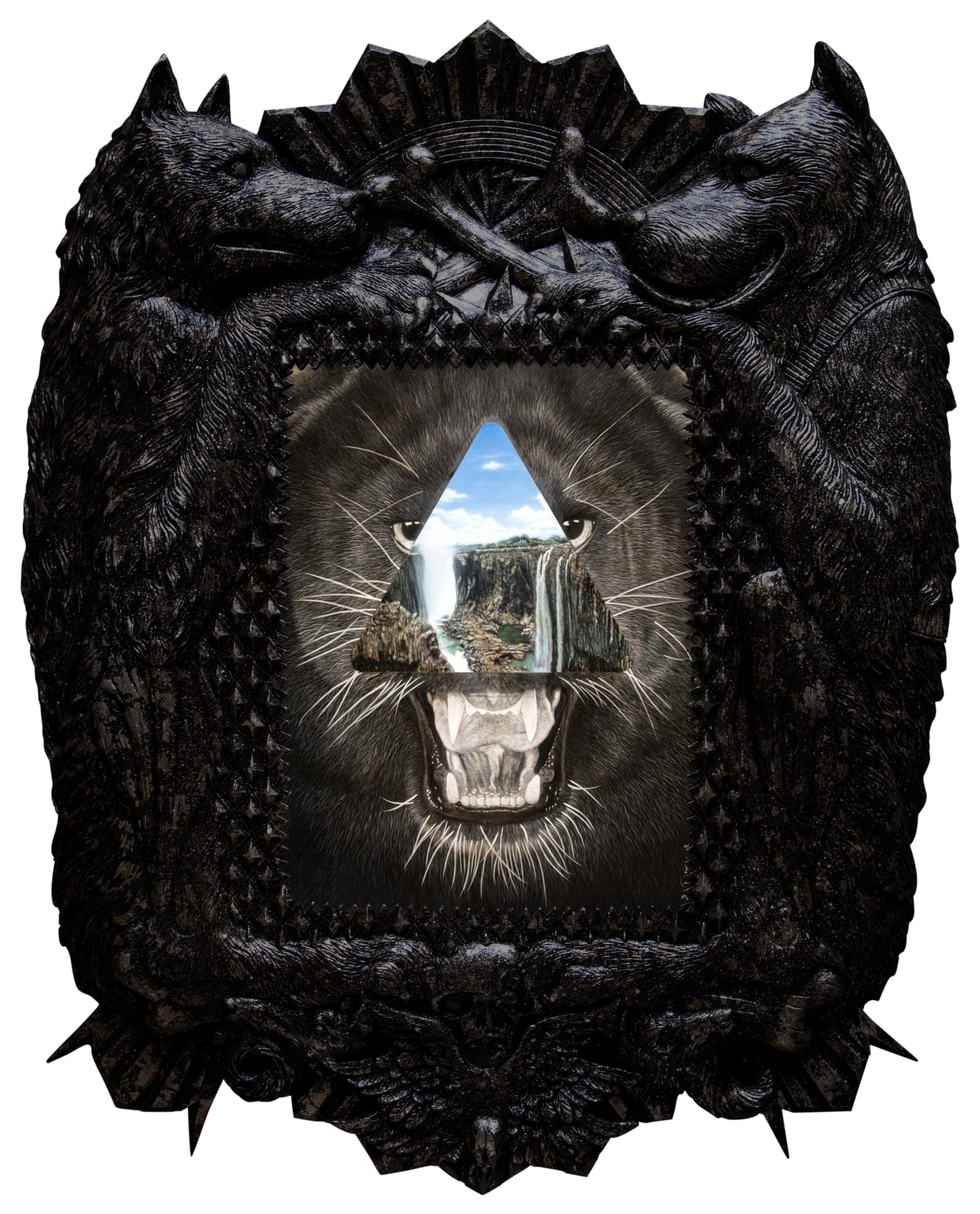 Ronald Ventura Territorial Crossing 13 2018 Oil on canvas, fiberglass/resin frame 89 x 71 x 5 cm