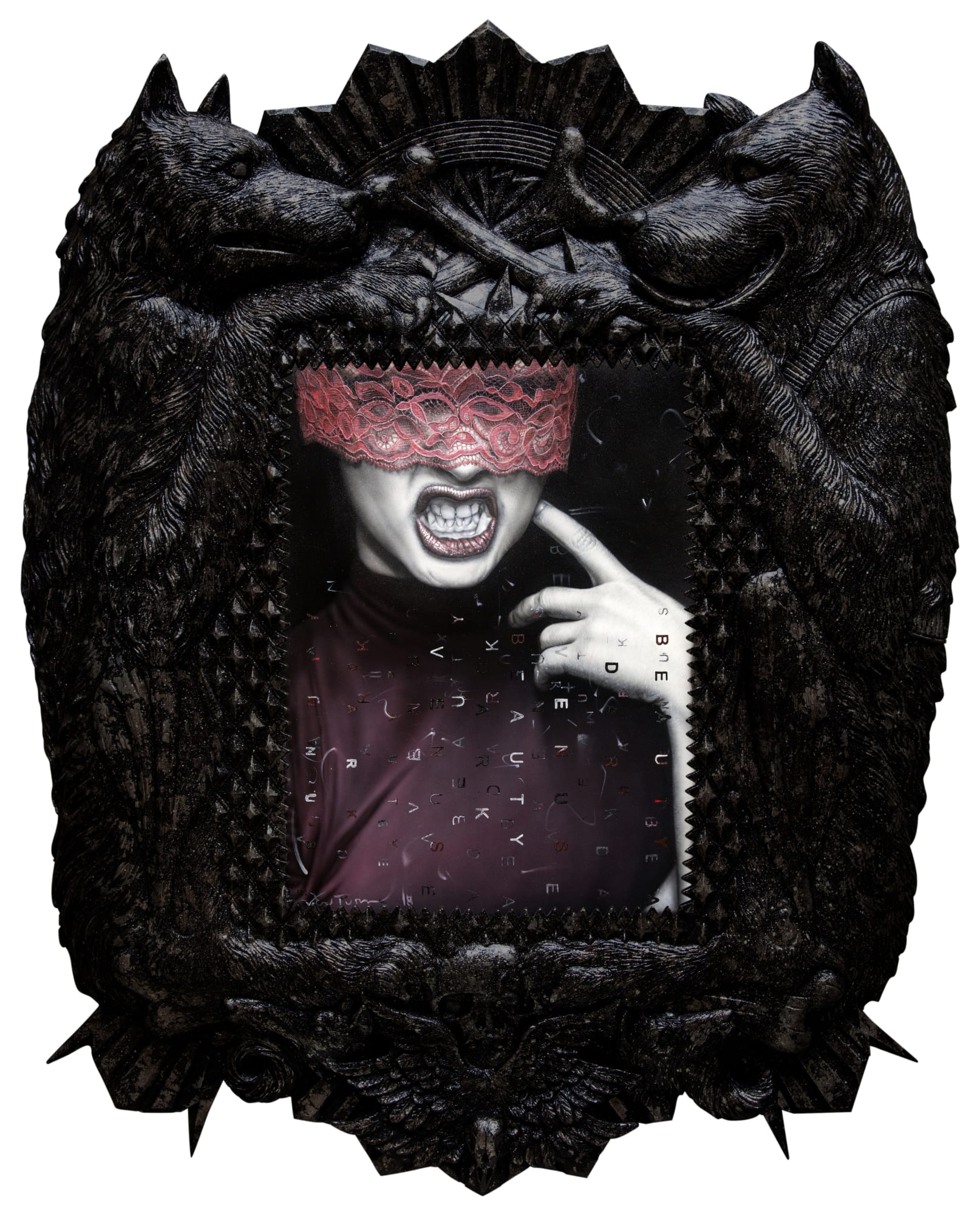 Ronald Ventura Territorial Crossing 14 2018 Oil on canvas, fiberglass resin frame 89 x 71 x 5 cm