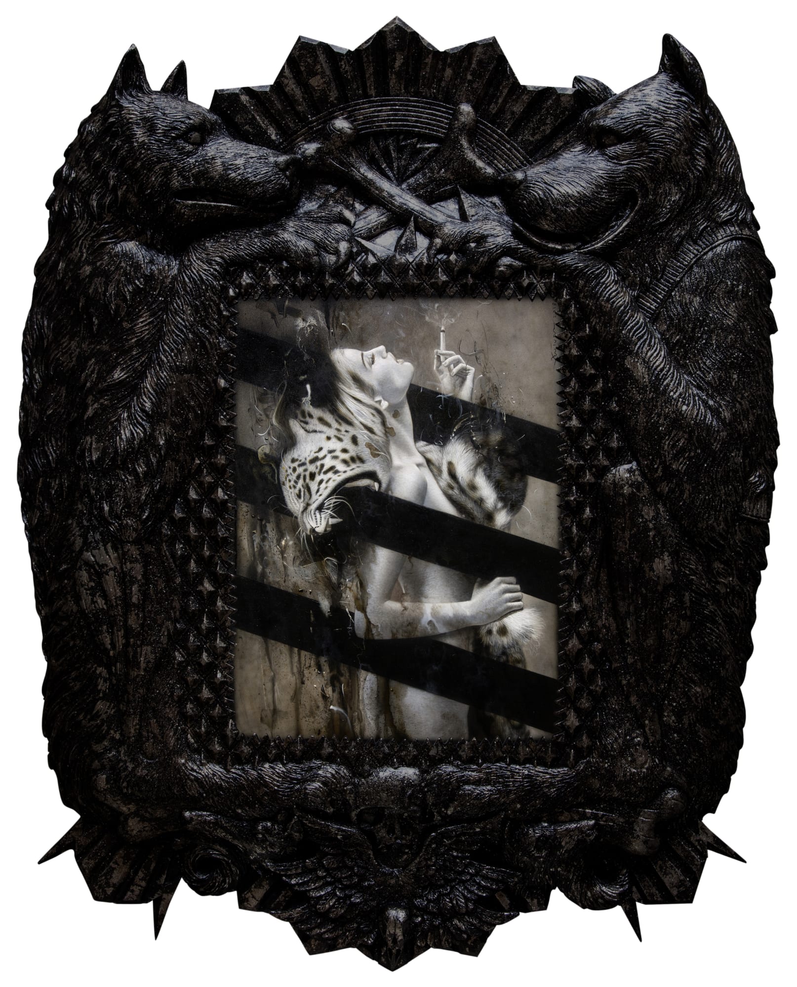 Ronald Ventura Territorial Crossing 15 2018 Oil on canvas, fiberglass/resin frame 89 x 71 x 5 cm