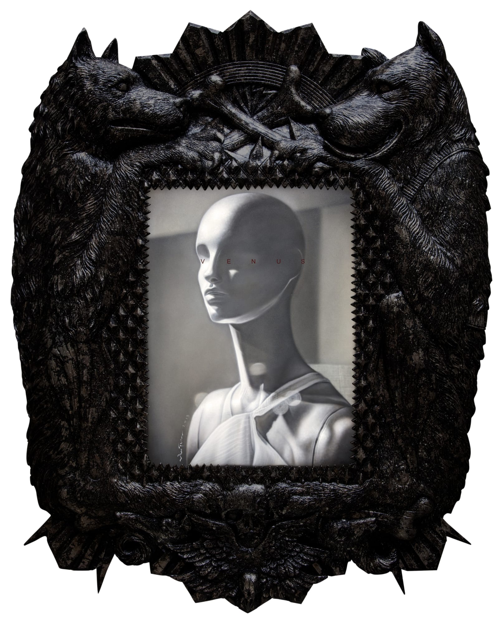 Ronald Ventura Territorial Crossing 4 2018 Oil on canvas, fiberglass/resin frame 89 x 71 x 5 cm