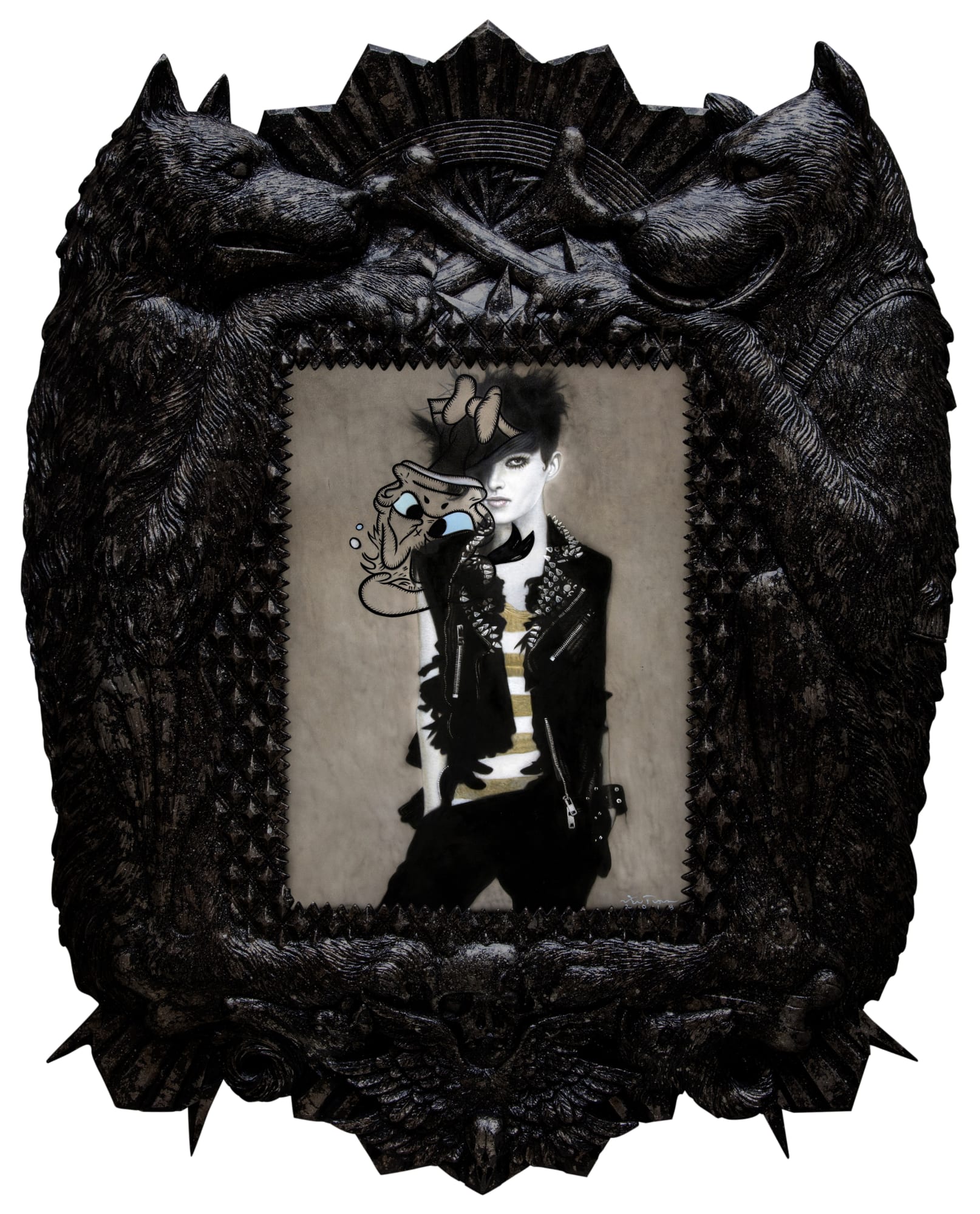 Ronald Ventura Territorial Crossing 8 2018 Oil on canvas, fiberglass/resin frame 89 x 71 x 5 cm